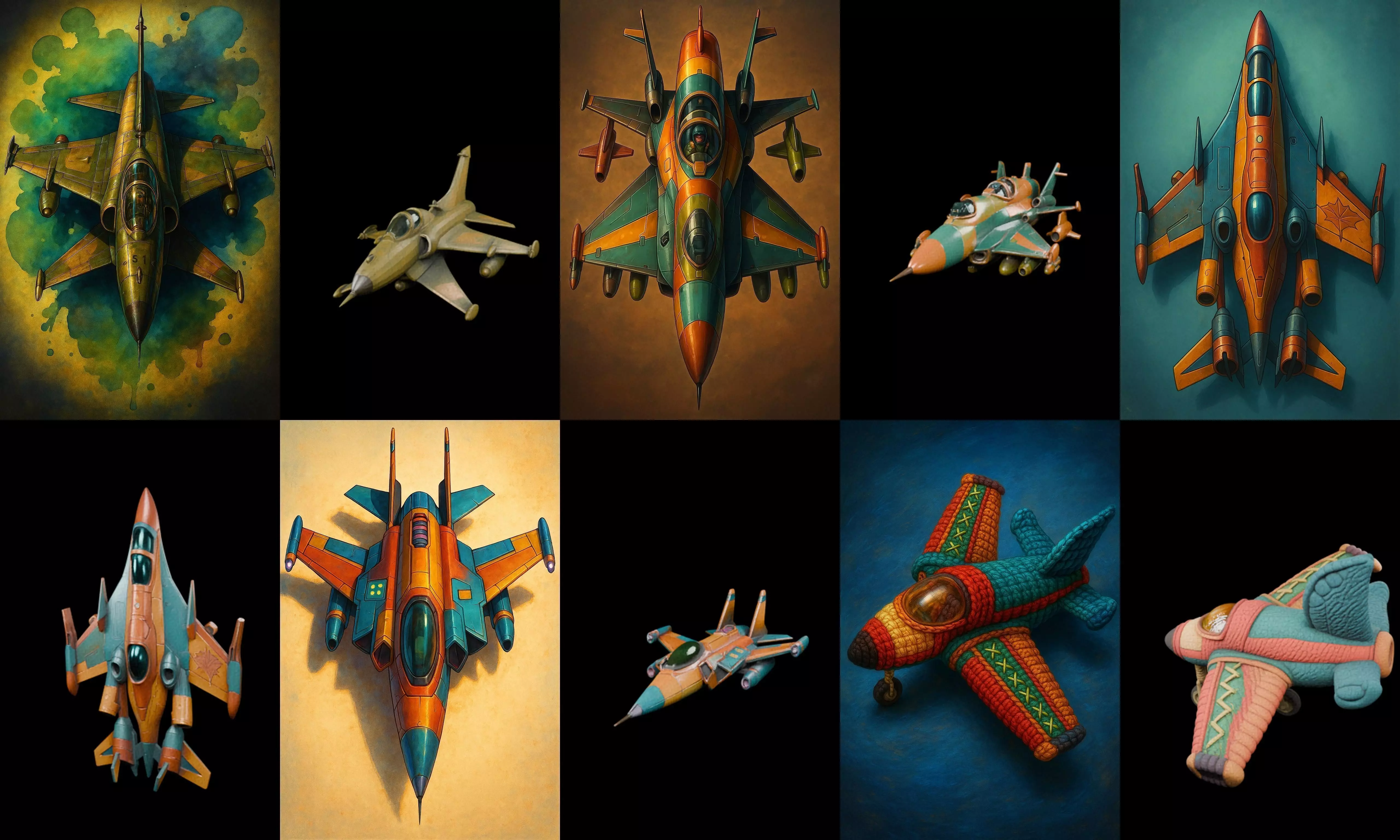 AirCraft bundle 7 pack 100 glb Low-poly 3D model