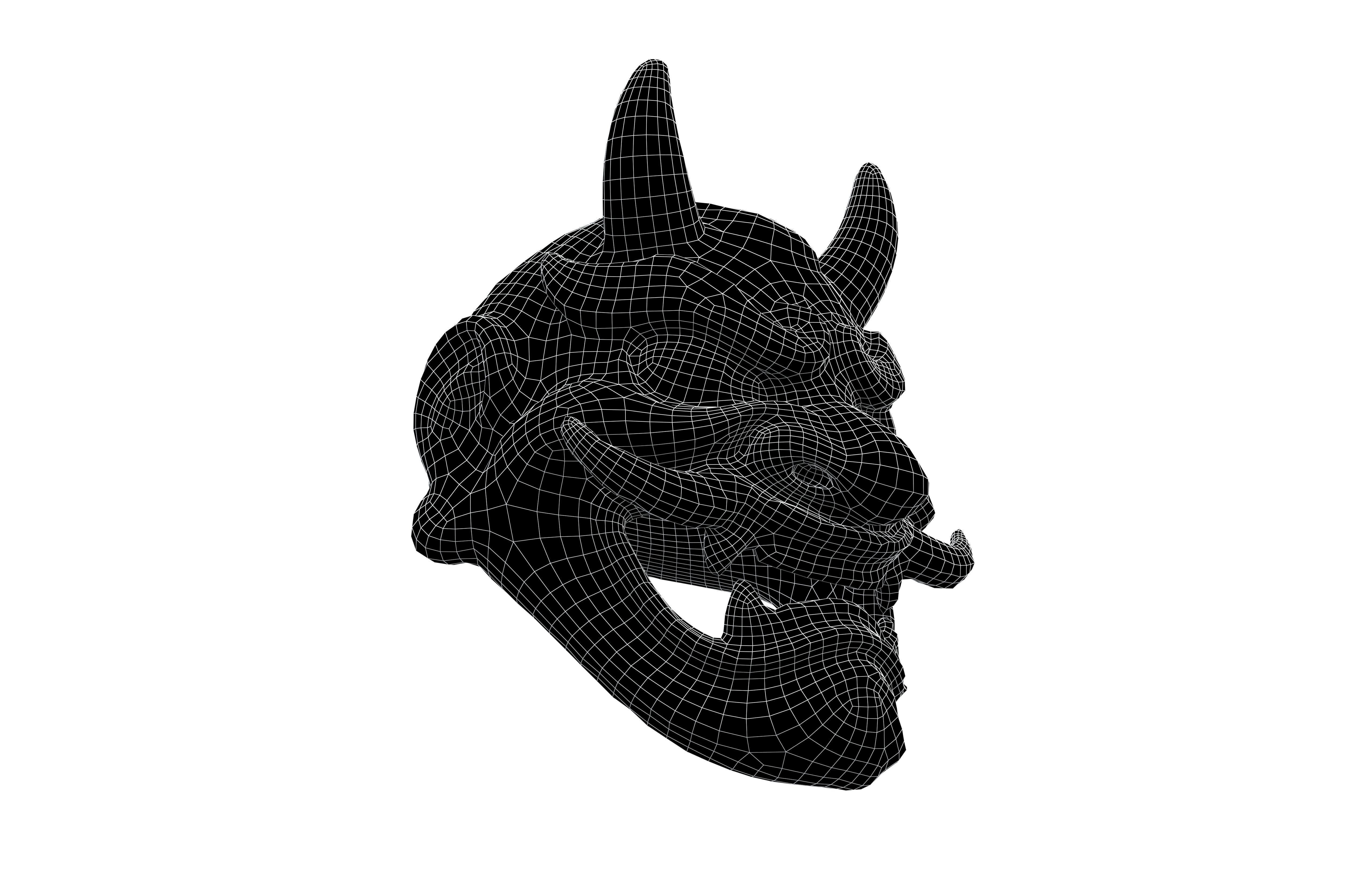 Japan Tengu Head v1 001 Low-poly 3D model_7