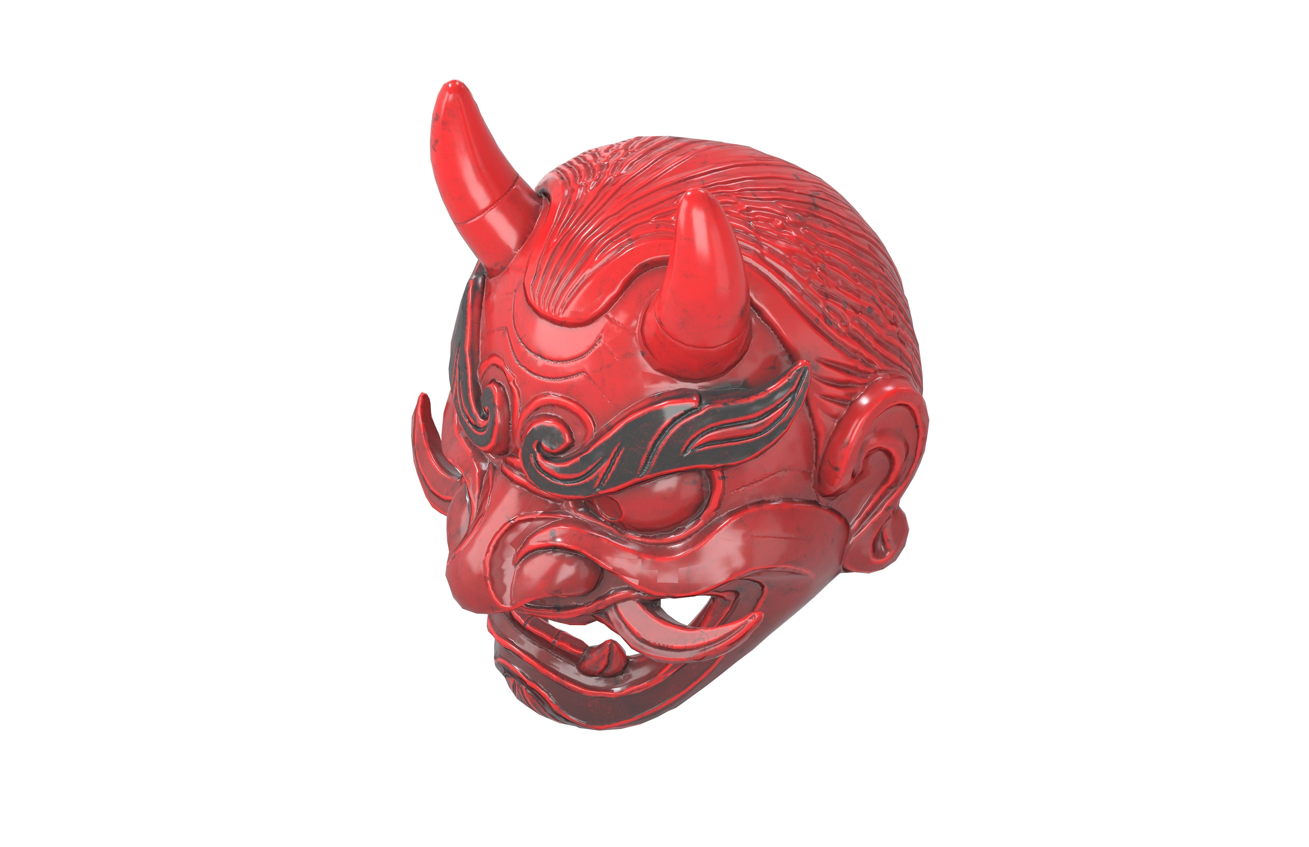 Japan Tengu Head v1 001 Low-poly 3D model_3