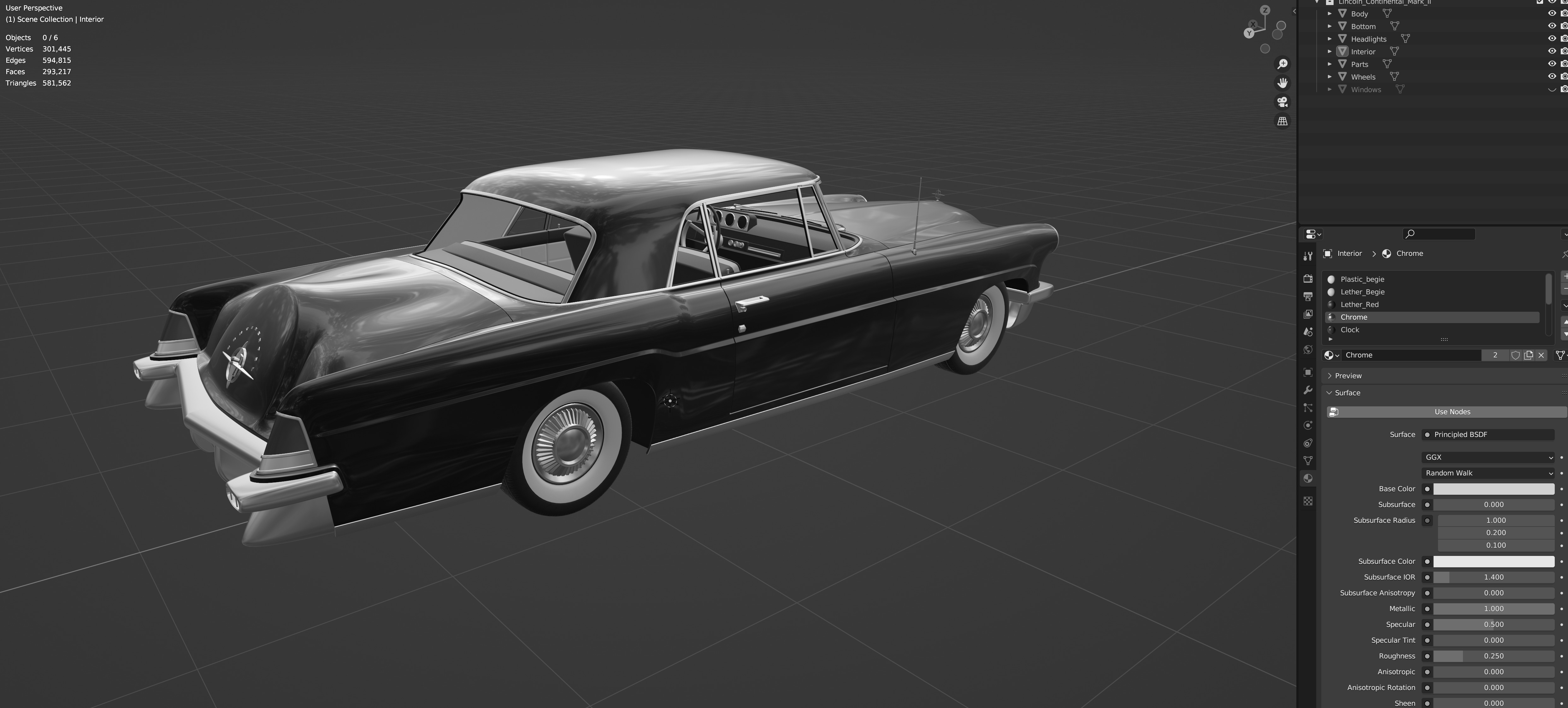 1956 Lincoln Continental Mark II 3D model_25