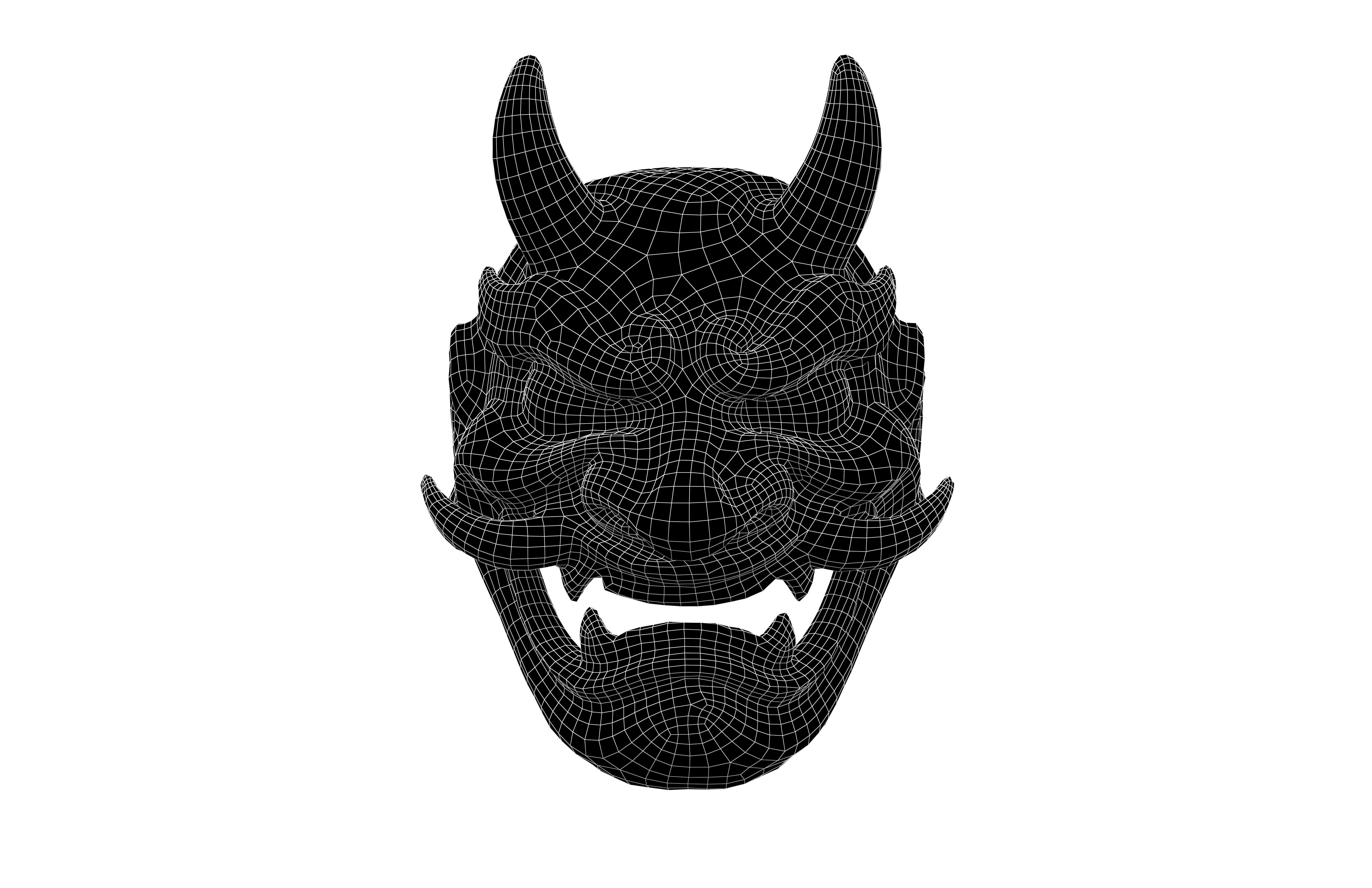 Japan Tengu Head v1 003 Low-poly 3D model_4