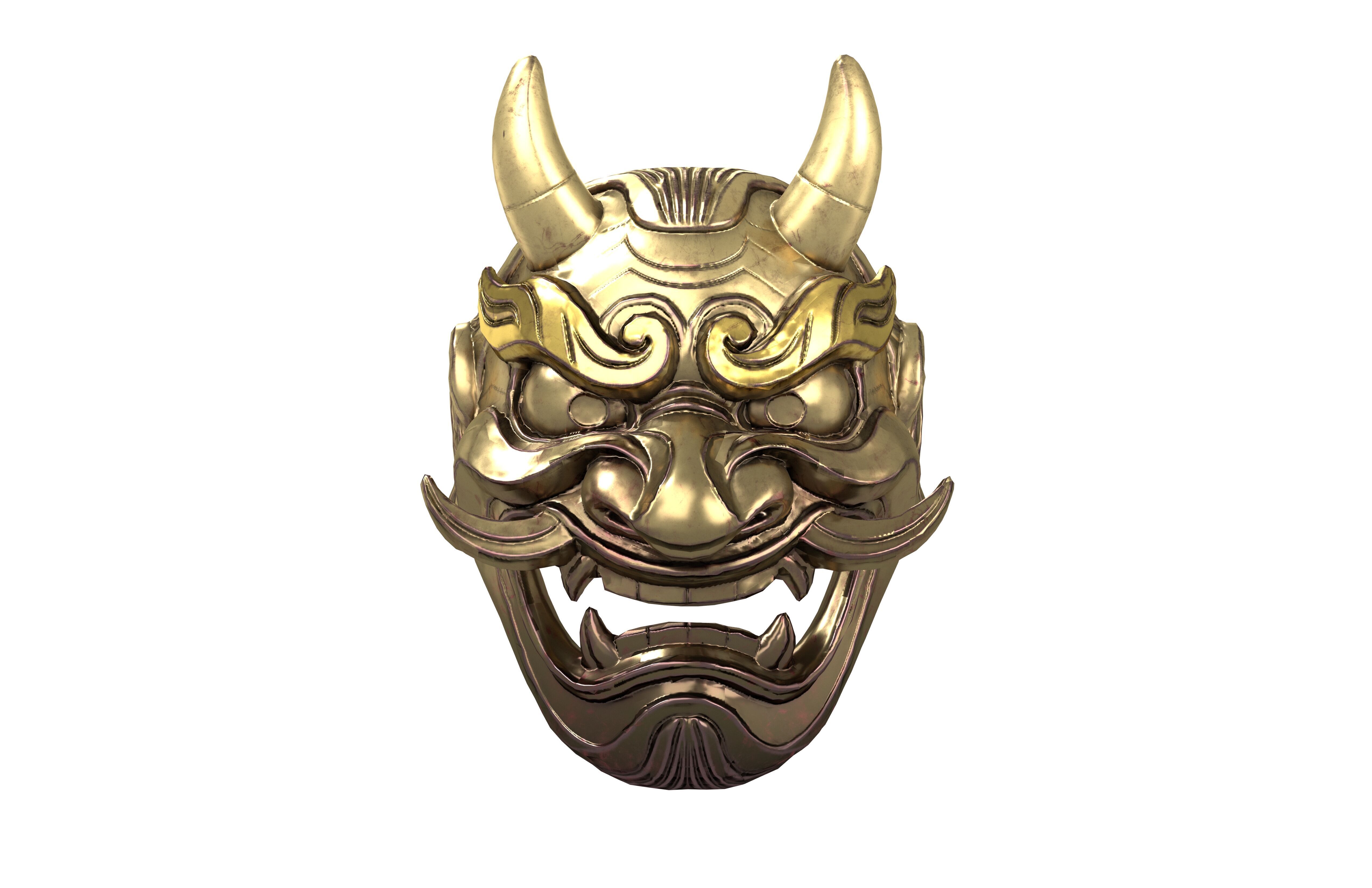 Japan Tengu Head v1 003 Low-poly 3D model_1