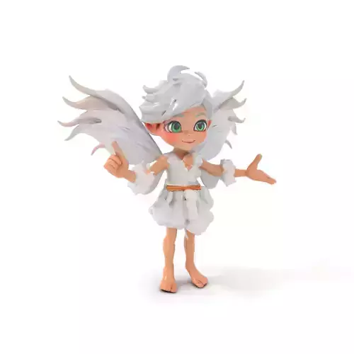 Cute Fairy Character Rigged and Animated for D Games