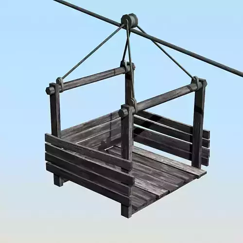Rope way Low-poly 3D model