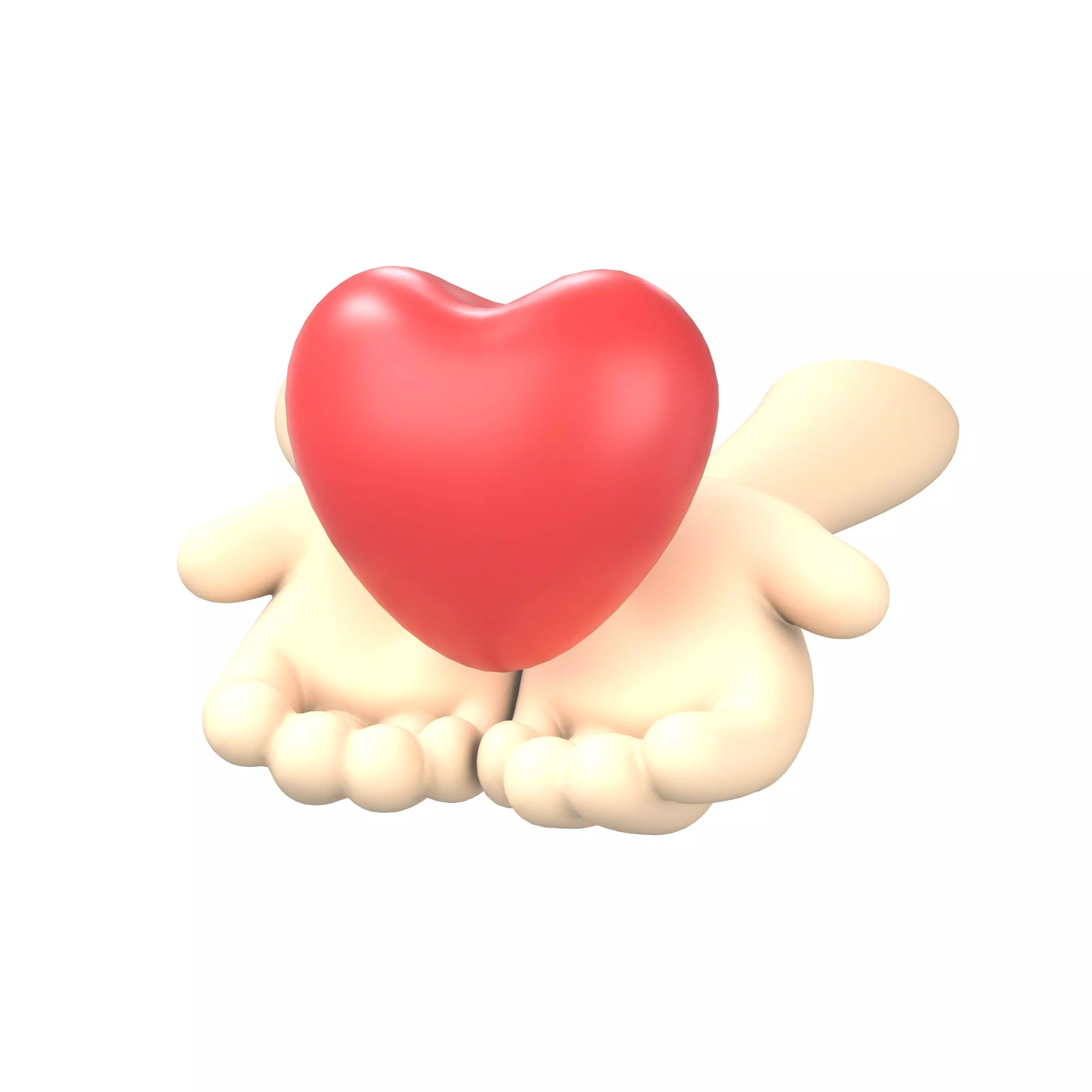 Holding Heart with Both Hands Icon v1 001 Low-poly 3D model_0