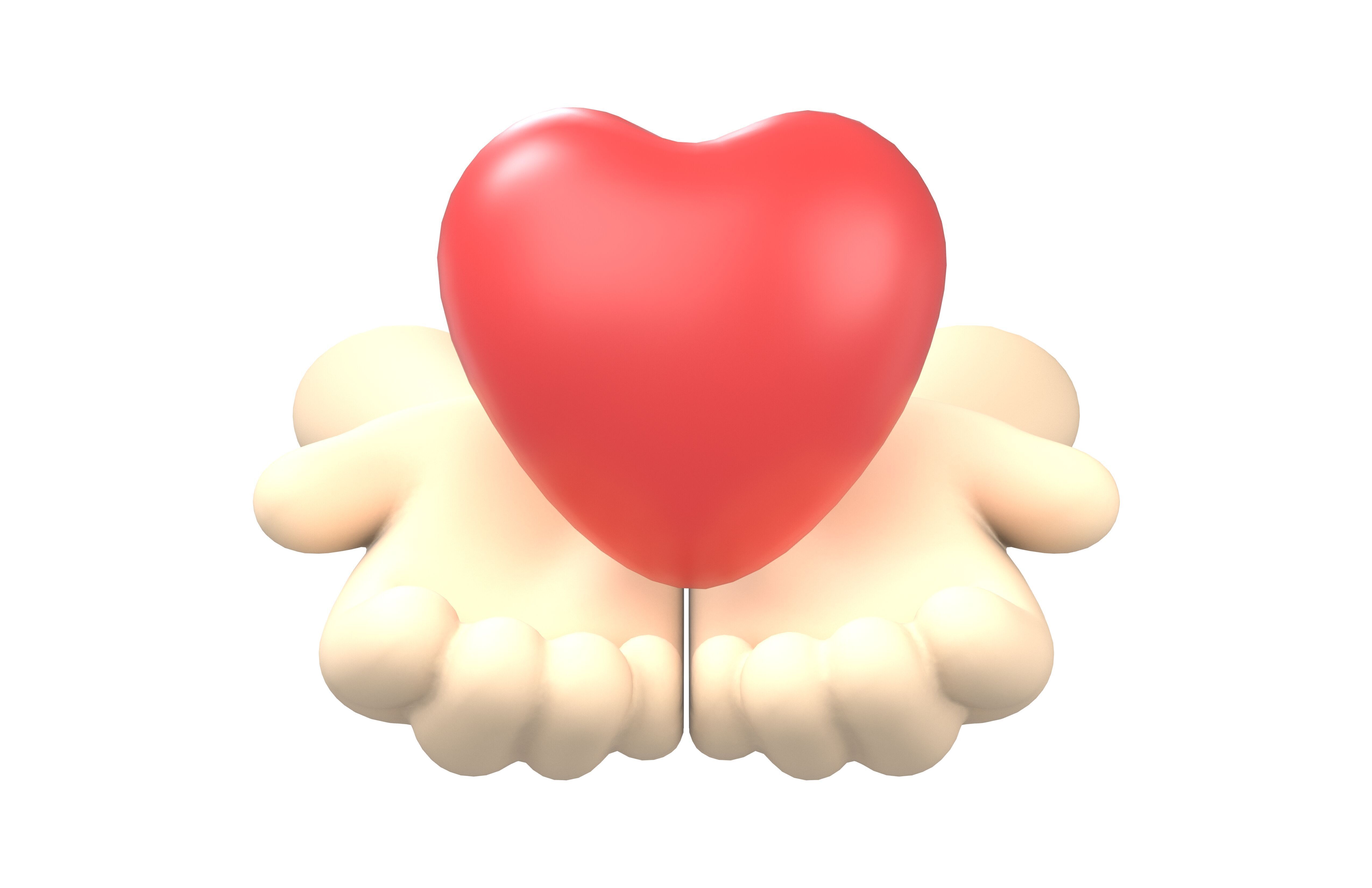 Holding Heart with Both Hands Icon v1 001 Low-poly 3D model_1