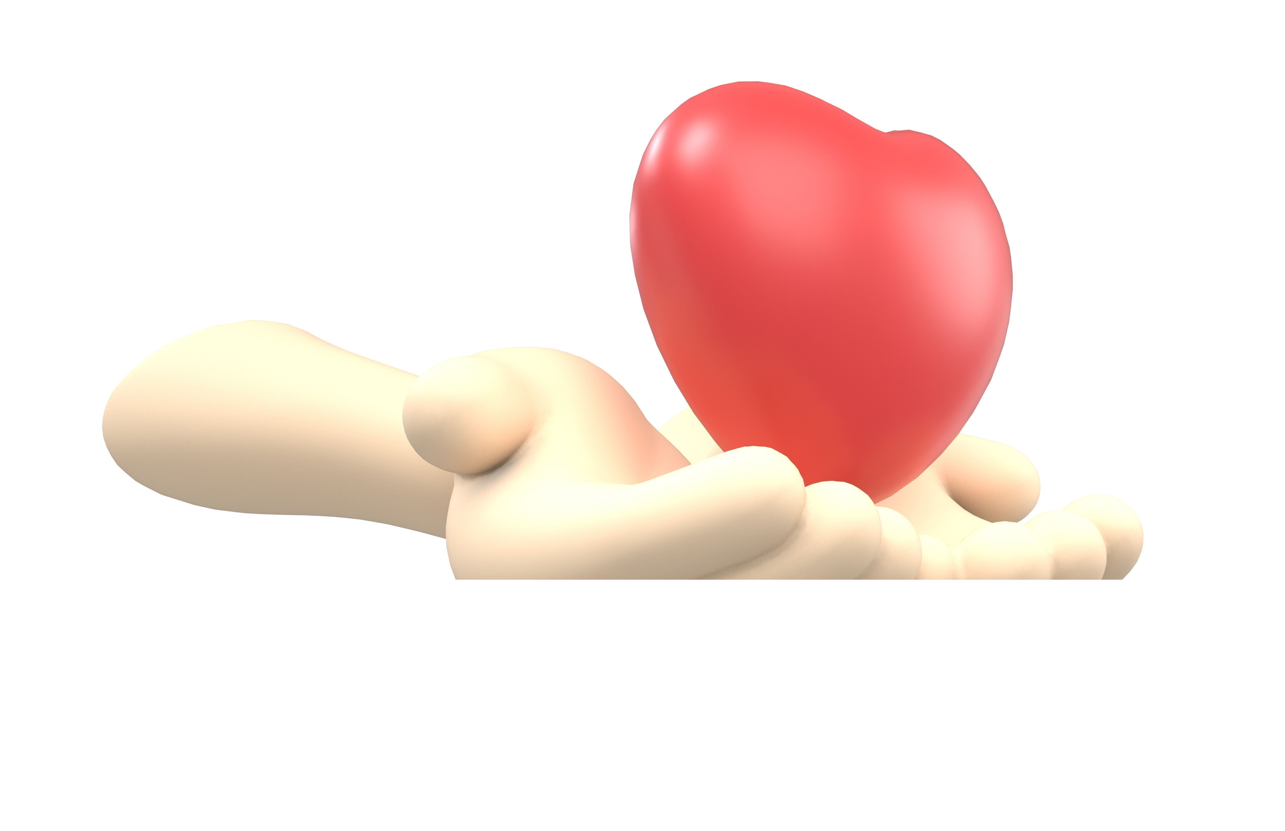 Holding Heart with Both Hands Icon v1 001 Low-poly 3D model_3