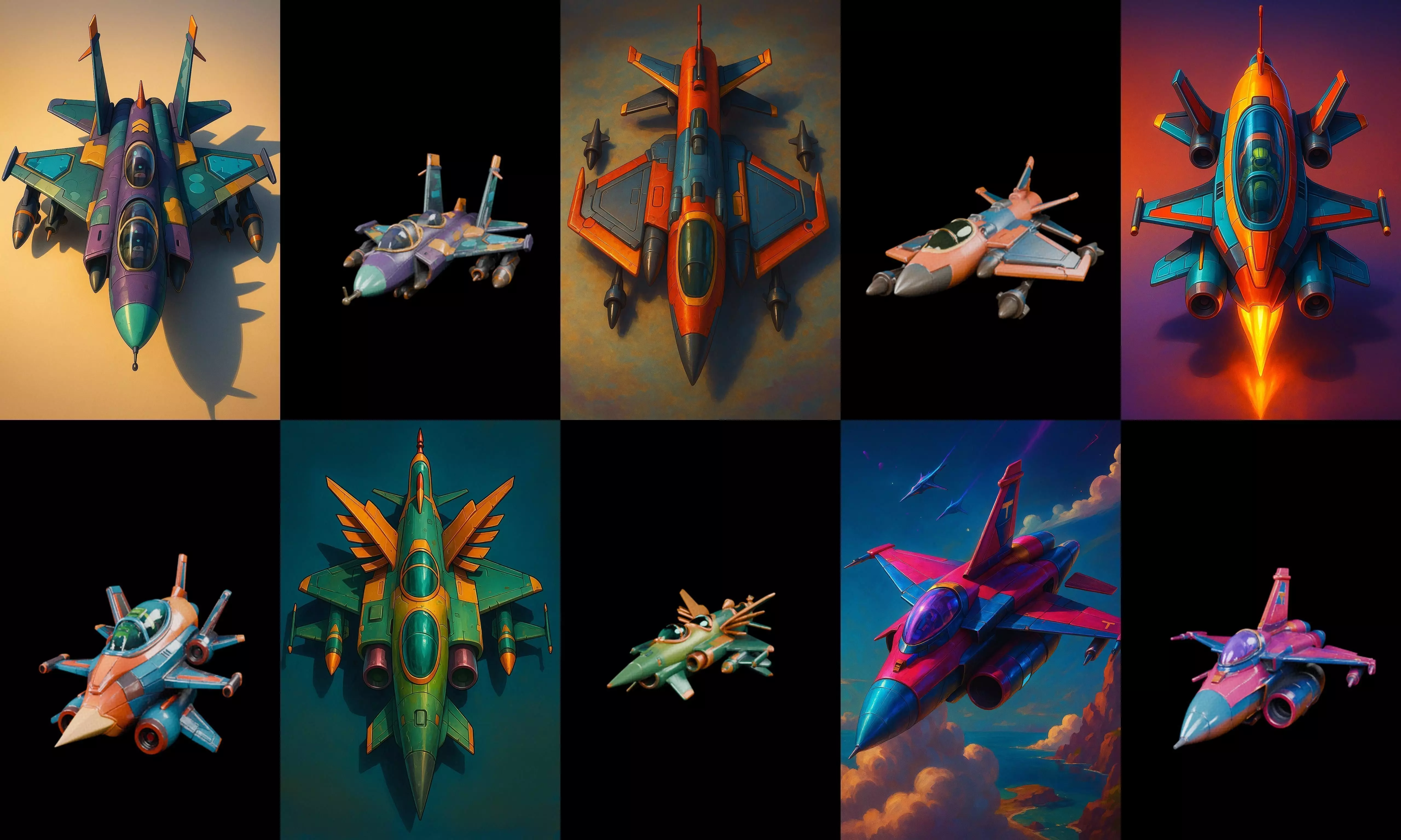 AirCraft bundle 1 pack 100 glb Low-poly 3D model