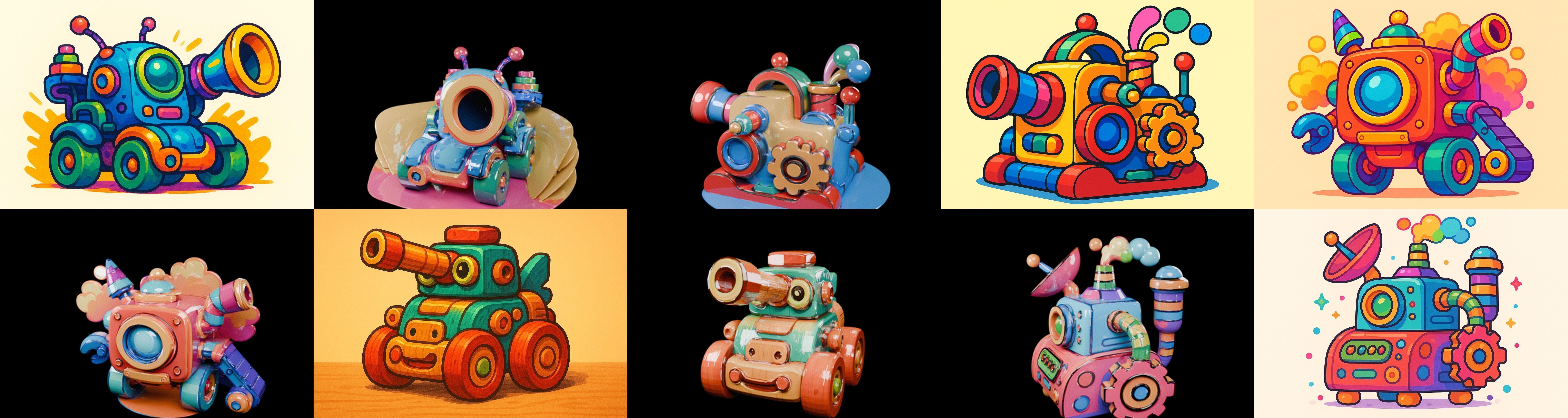 Wood Toy bundle 9 pack 100 glb Low-poly 3D model_5