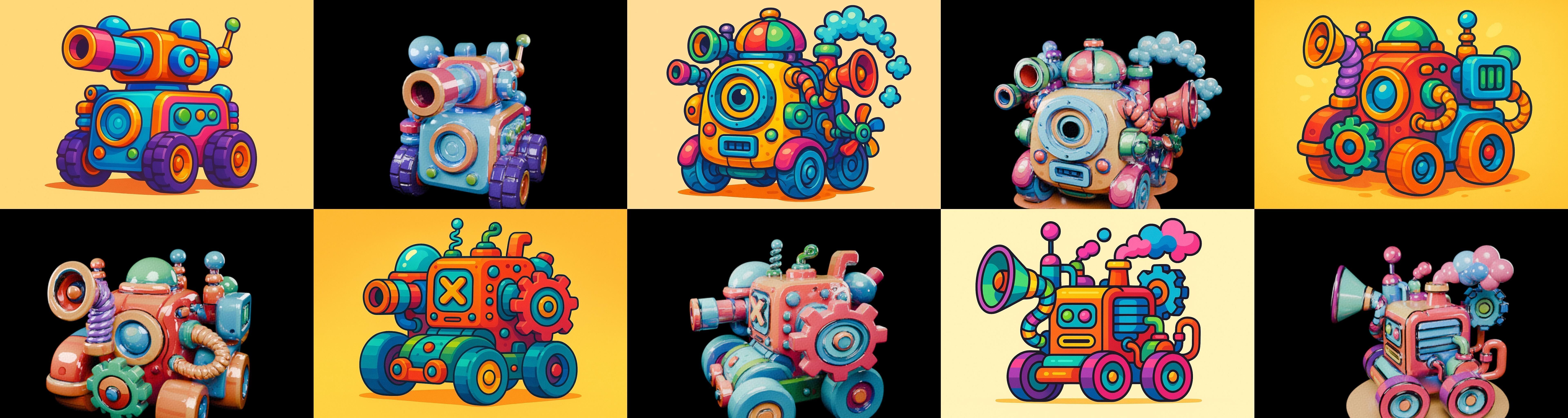 Wood Toy bundle 9 pack 100 glb Low-poly 3D model_4