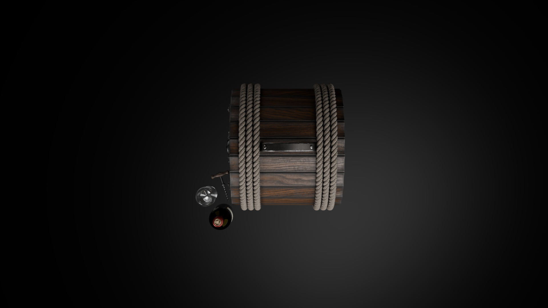 Wine box Low-poly 3D model_15