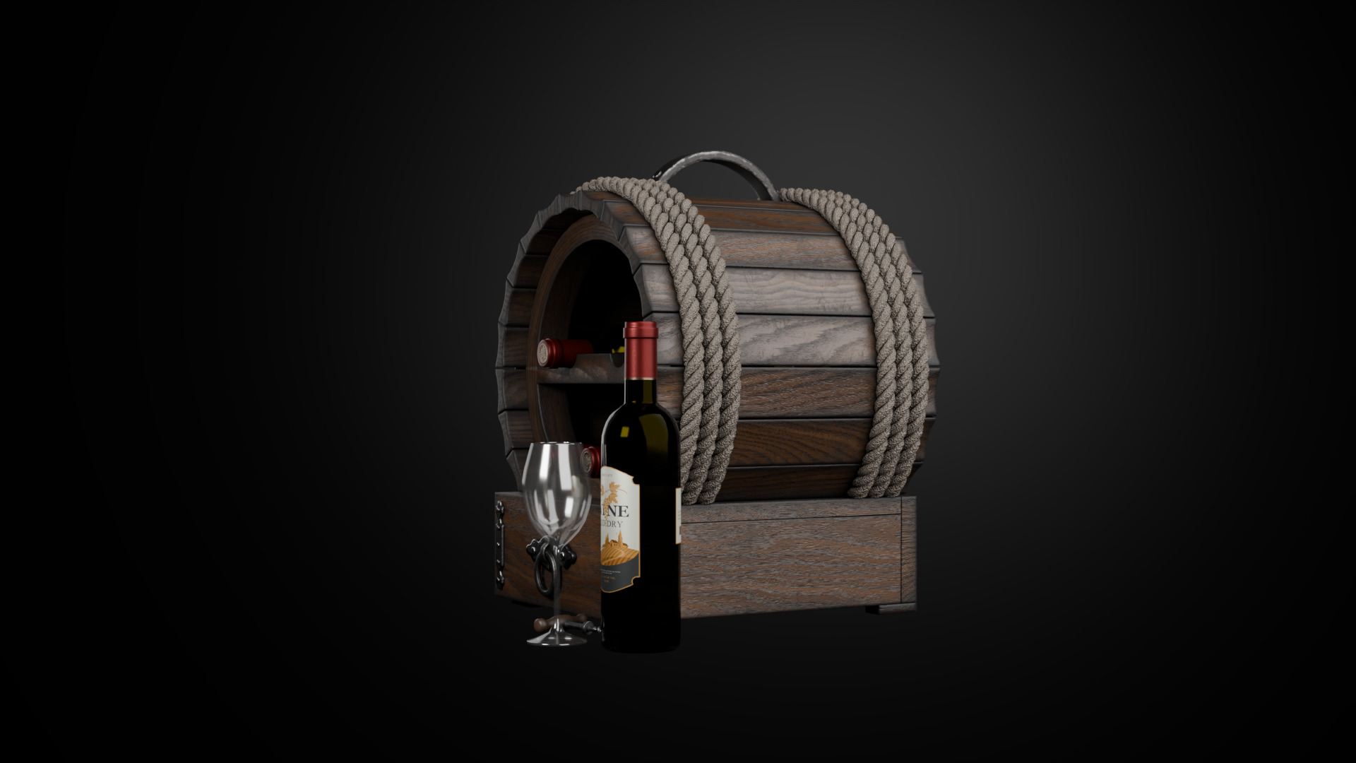 Wine box Low-poly 3D model_4