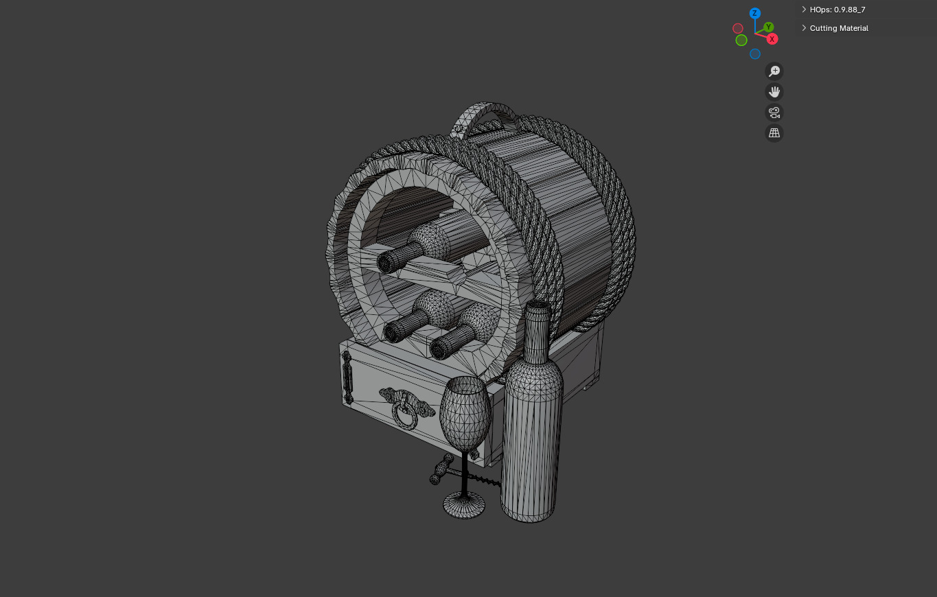 Wine box Low-poly 3D model_16