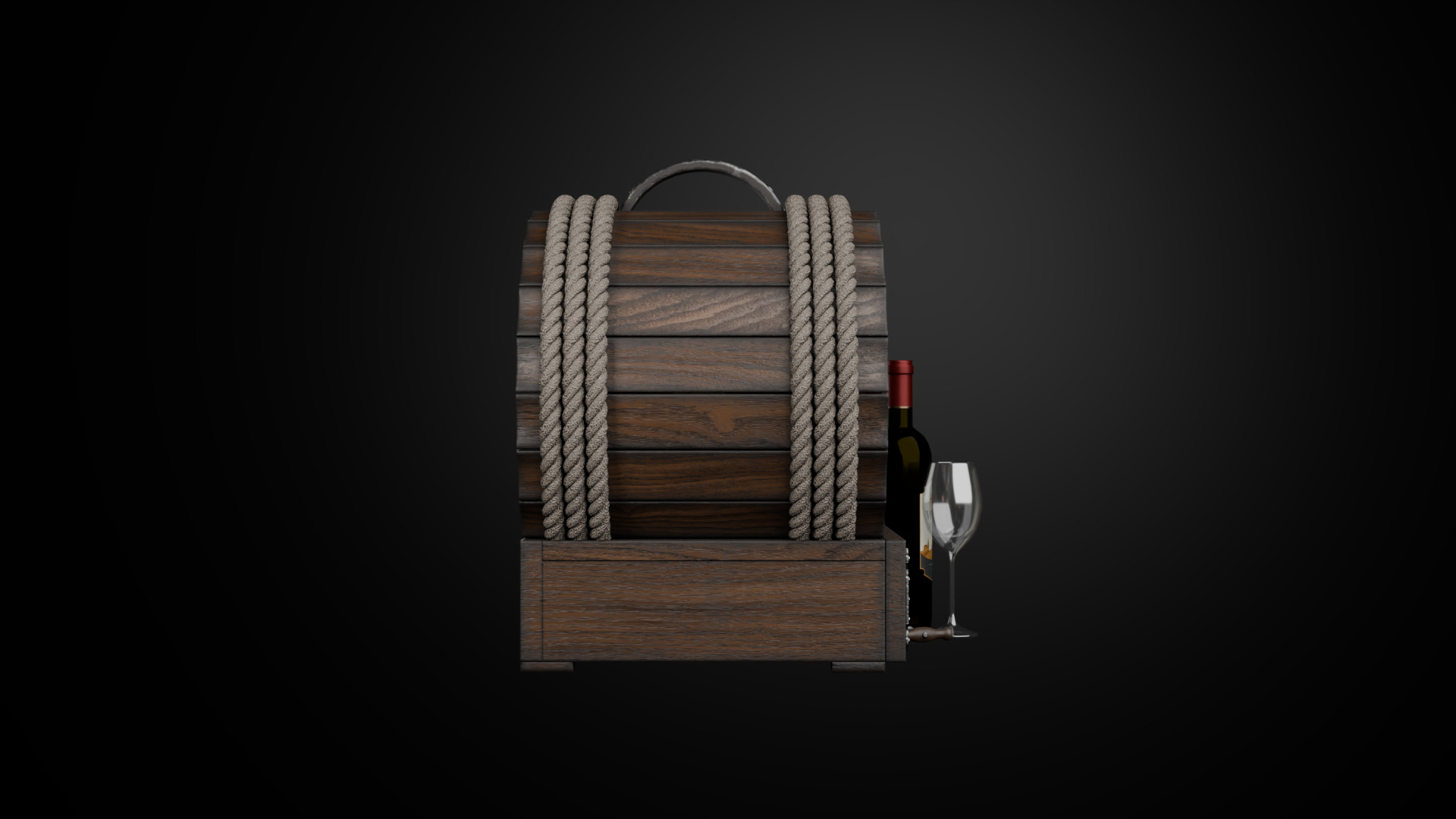 Wine box Low-poly 3D model_11