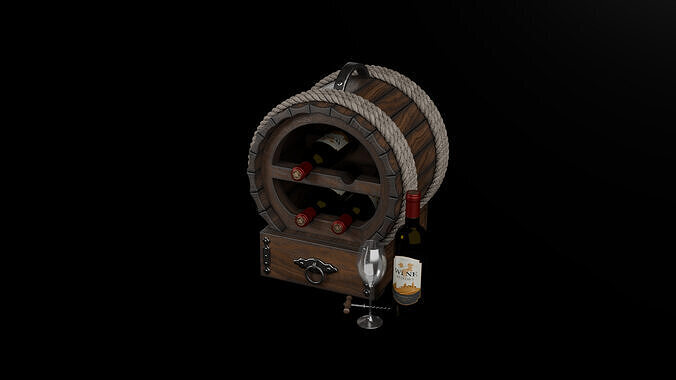 Wine box Low-poly 3D model