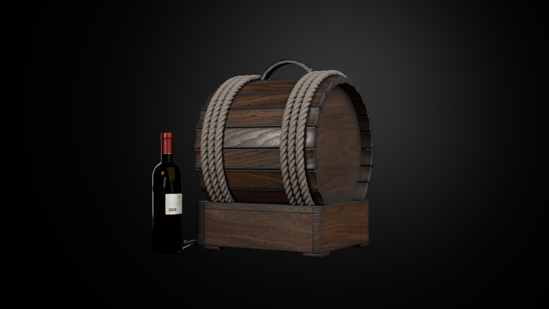 Wine box Low-poly 3D model_6