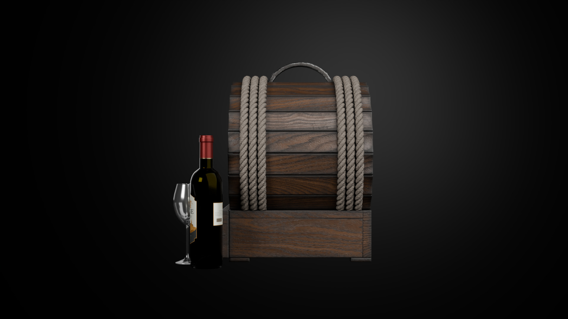 Wine box Low-poly 3D model_5