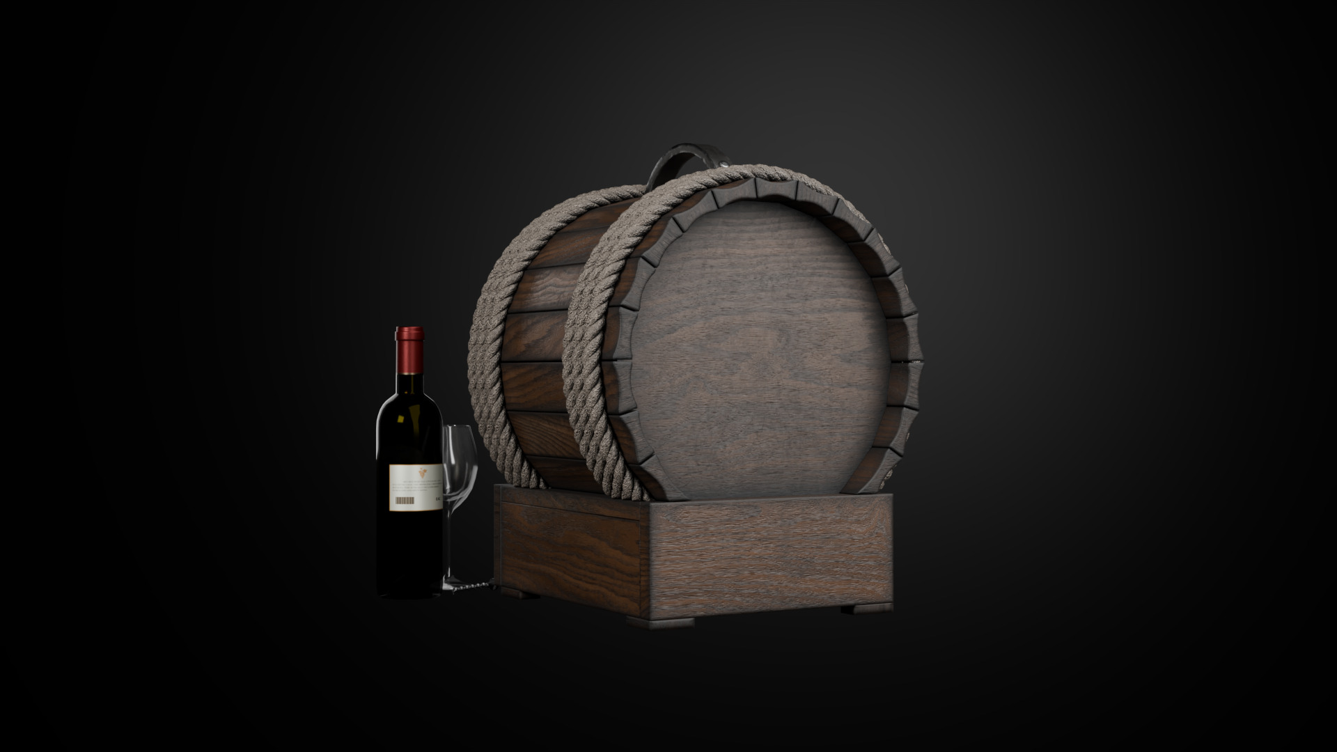 Wine box Low-poly 3D model_7