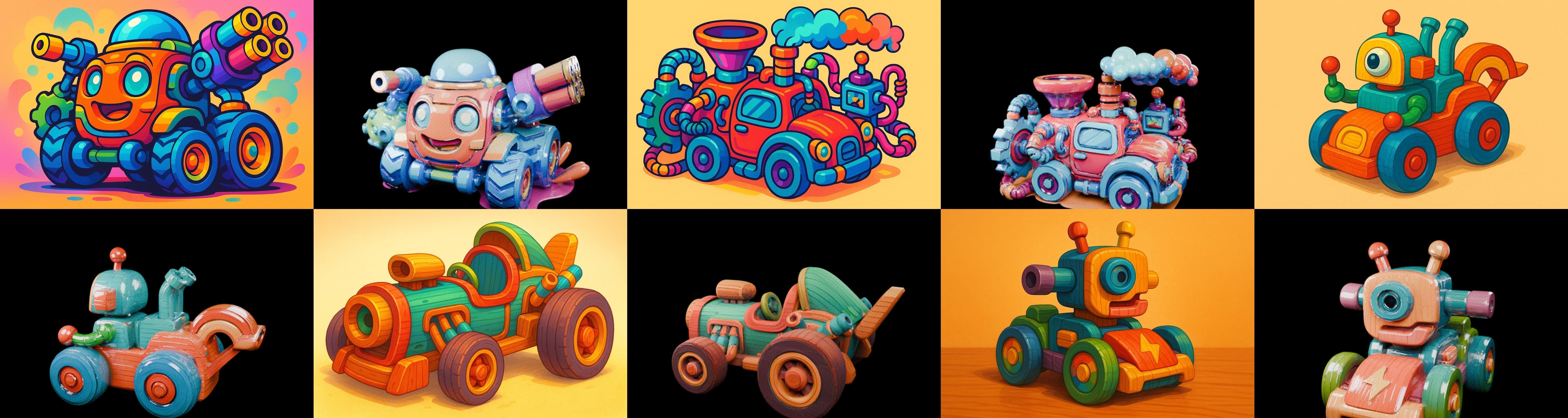 Wood Toy bundle 8 pack 100 glb Low-poly 3D model_16