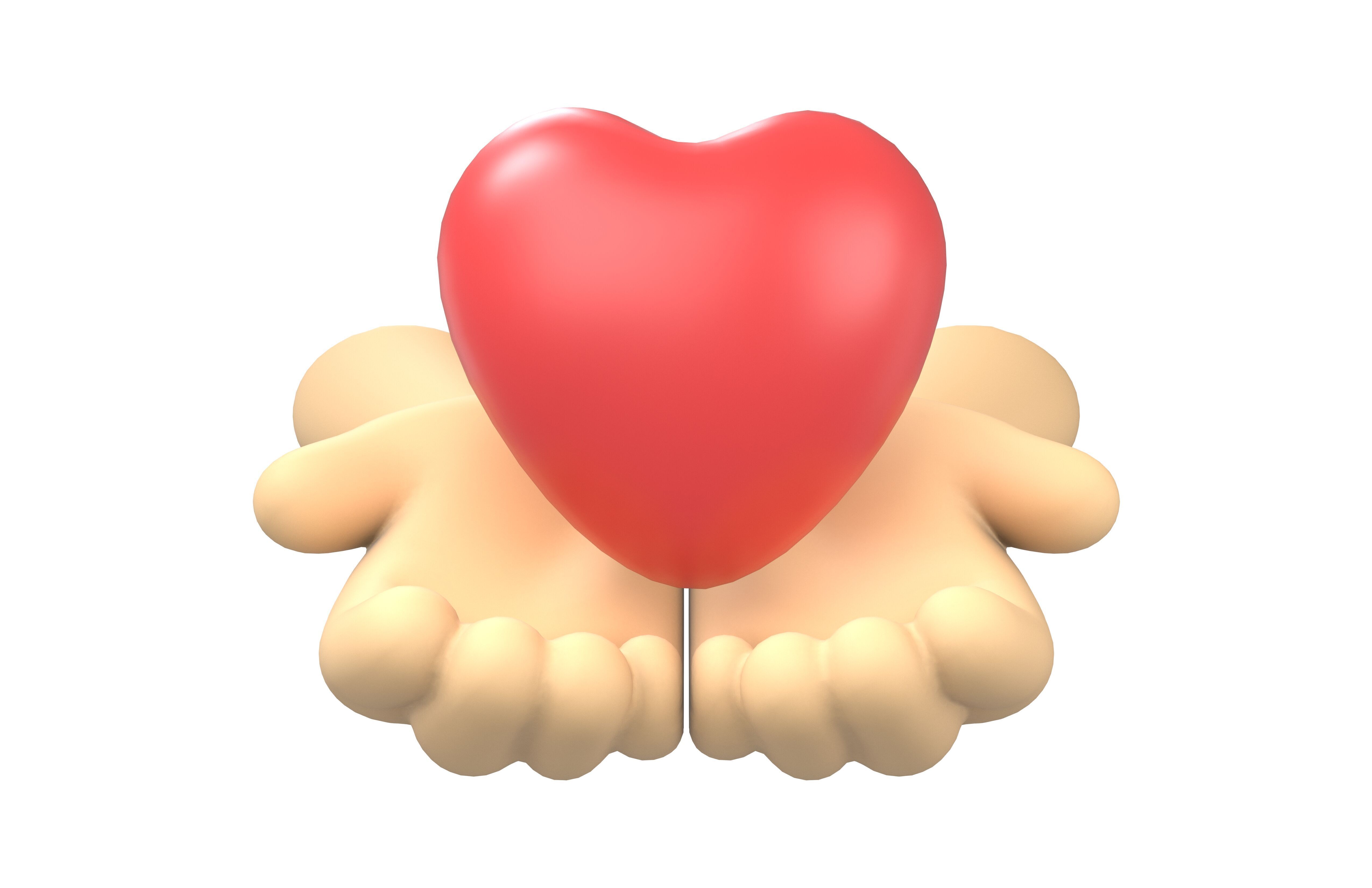 Holding Heart with Both Hands Icon v1 002 Low-poly 3D model_1