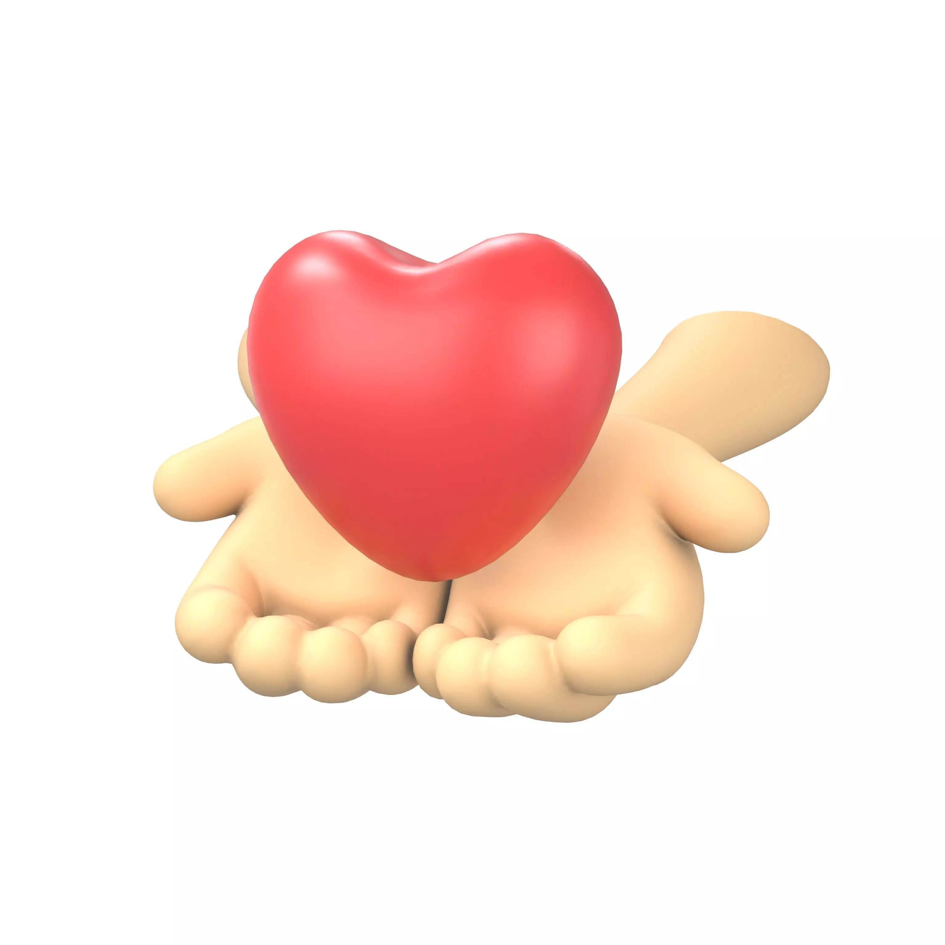 Holding Heart with Both Hands Icon v1 002 Low-poly 3D model_0
