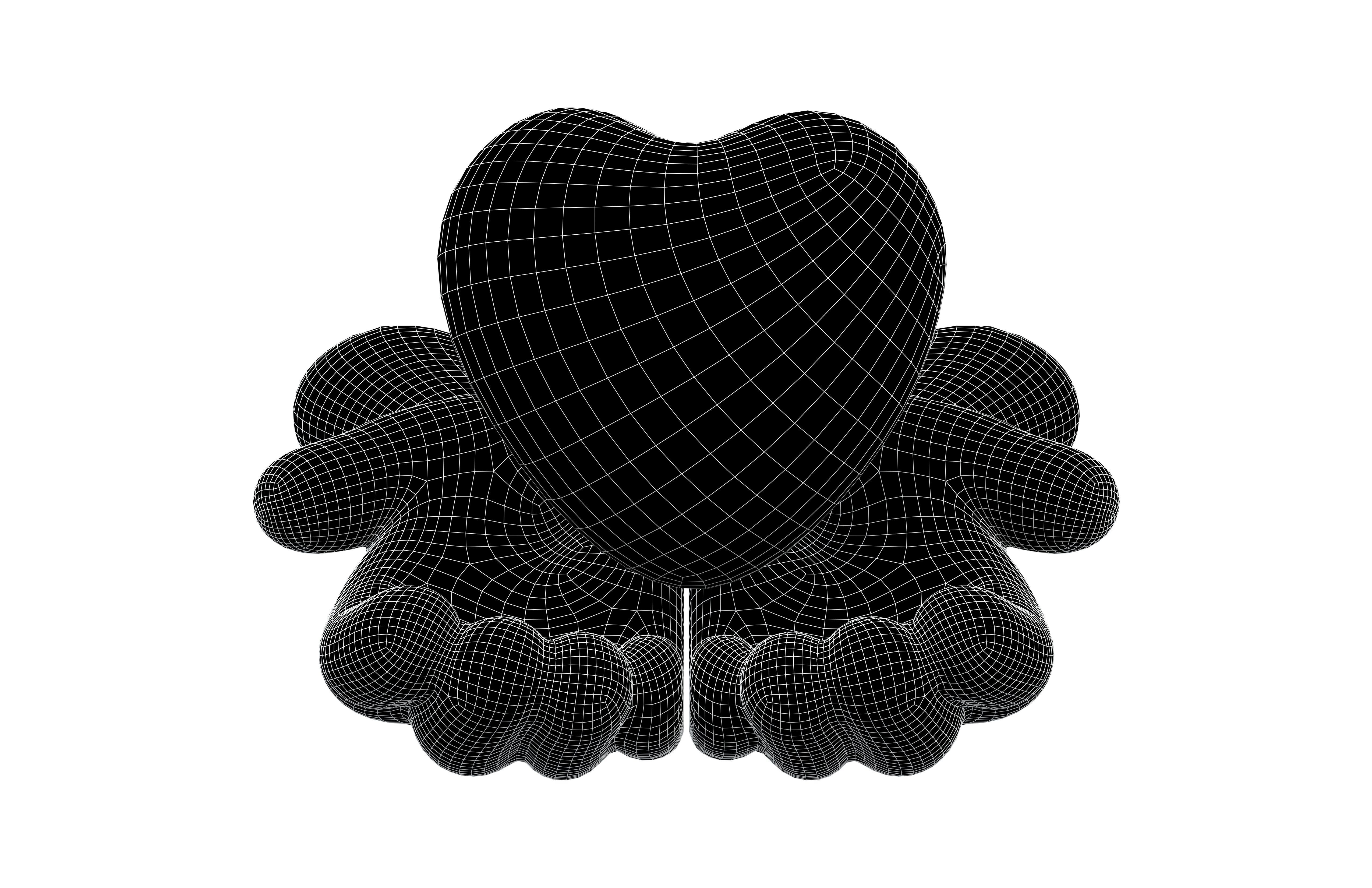 Holding Heart with Both Hands Icon v1 003 Low-poly 3D model_4