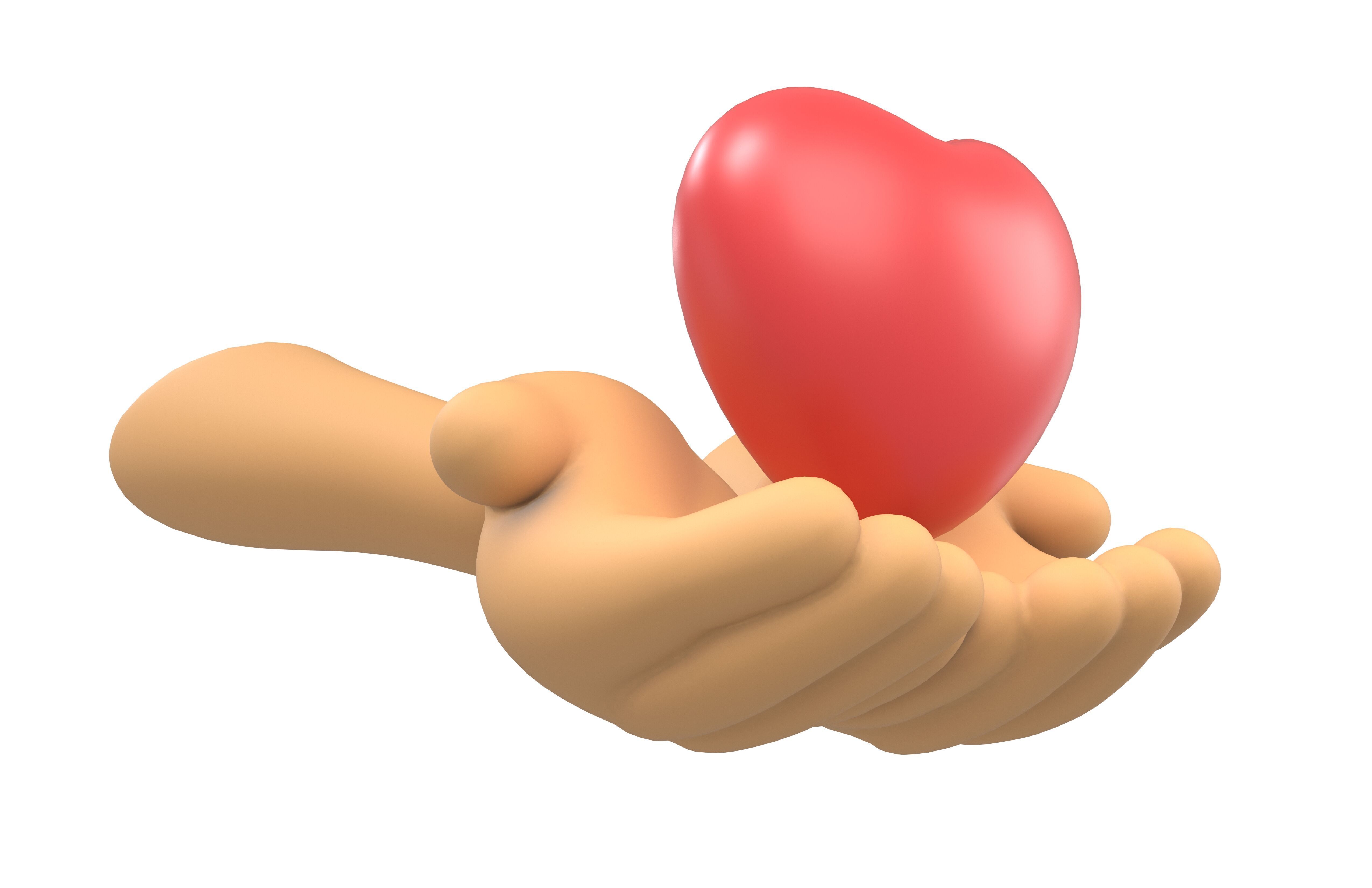 Holding Heart with Both Hands Icon v1 003 Low-poly 3D model_2