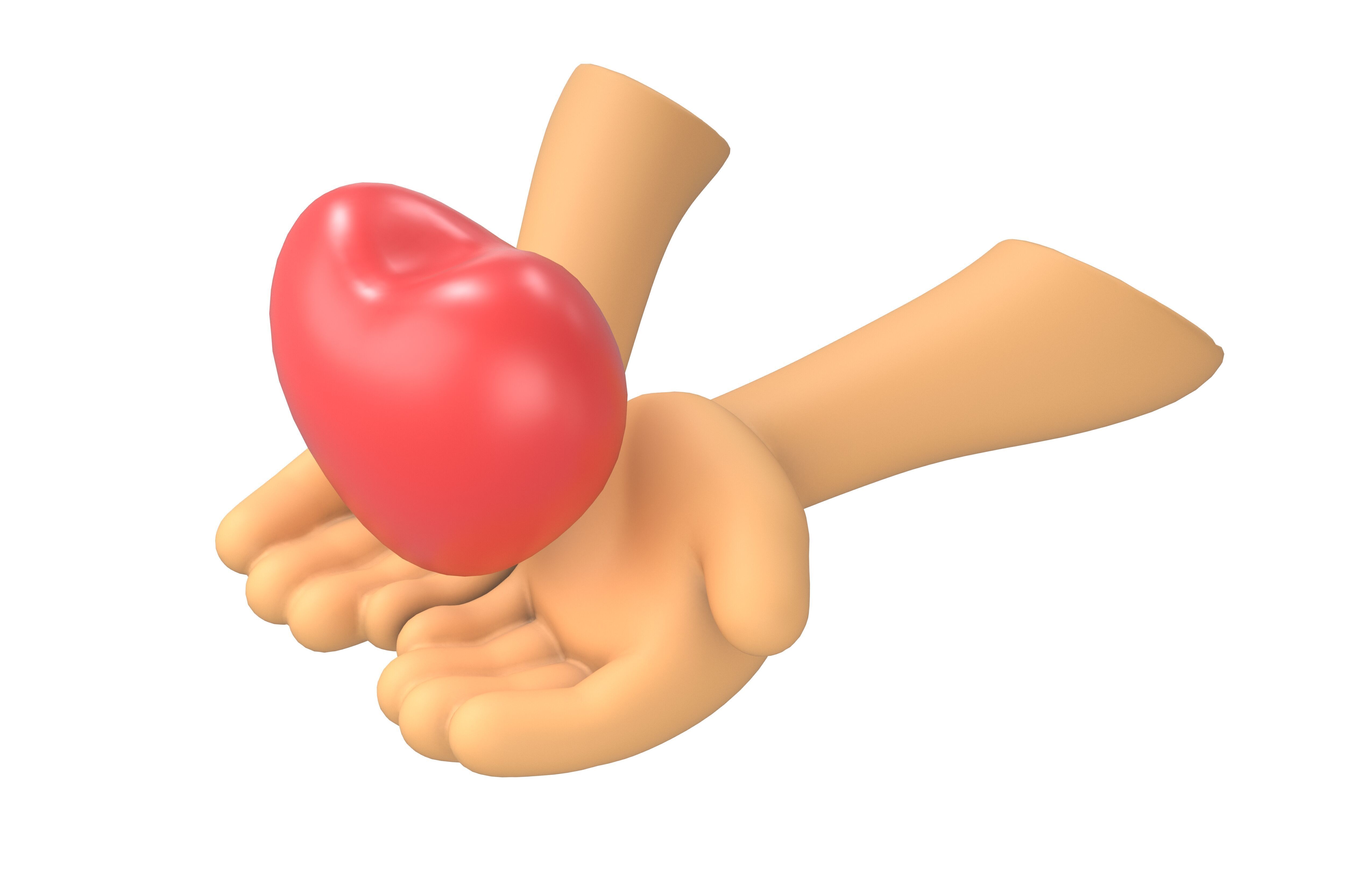 Holding Heart with Both Hands Icon v1 003 Low-poly 3D model_3