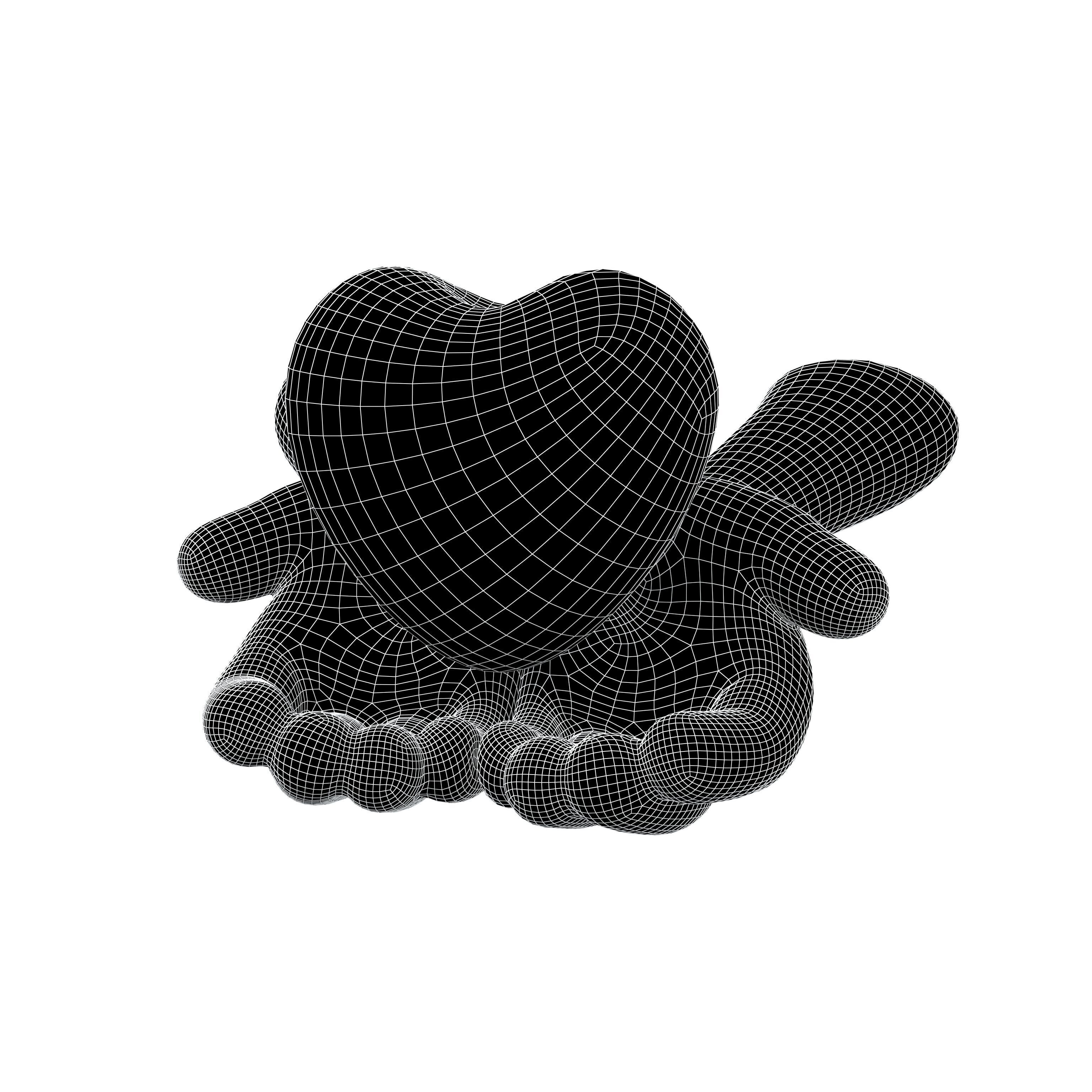 Holding Heart with Both Hands Icon v1 003 Low-poly 3D model_5