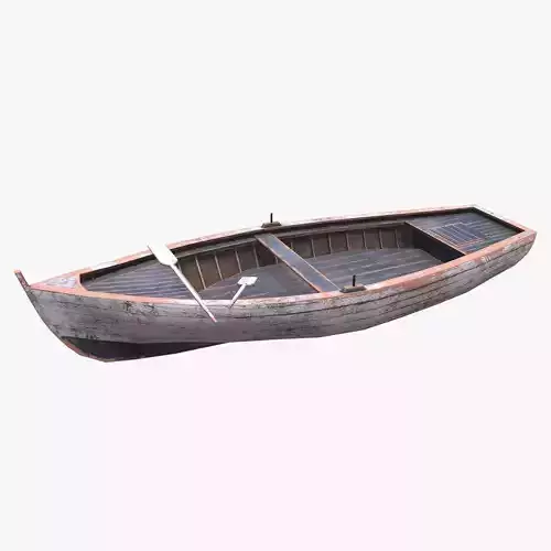 Wooden Boat Low-poly PBR