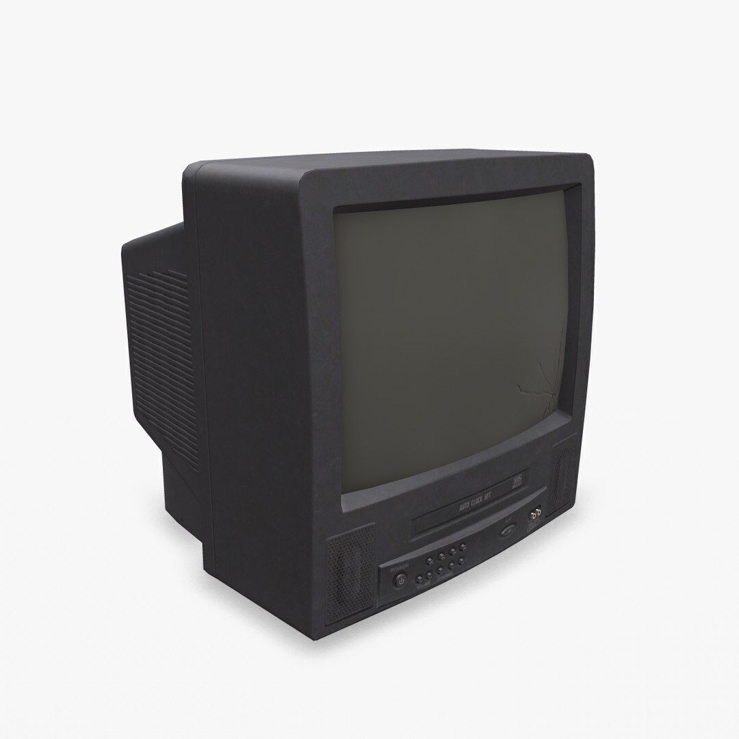 Old CRT TV Low-poly PBR Low-poly 3D model_37