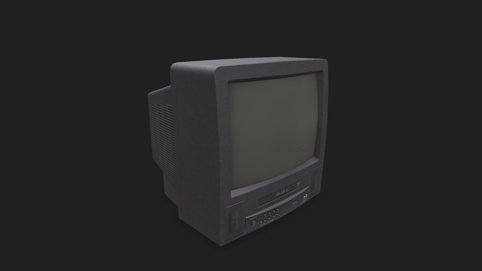 Old CRT TV Low-poly PBR Low-poly 3D model_2