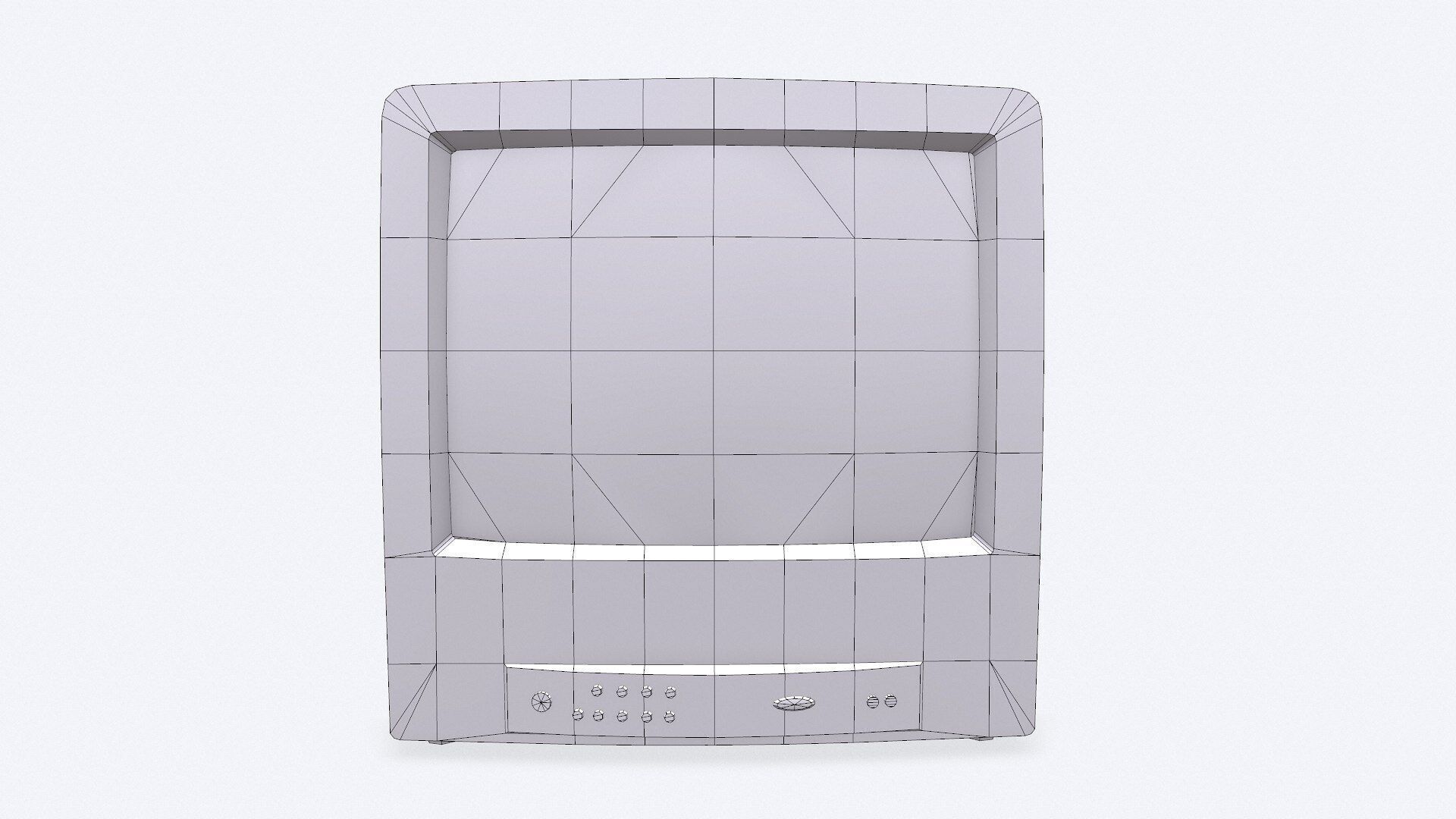 Old CRT TV Low-poly PBR Low-poly 3D model_27