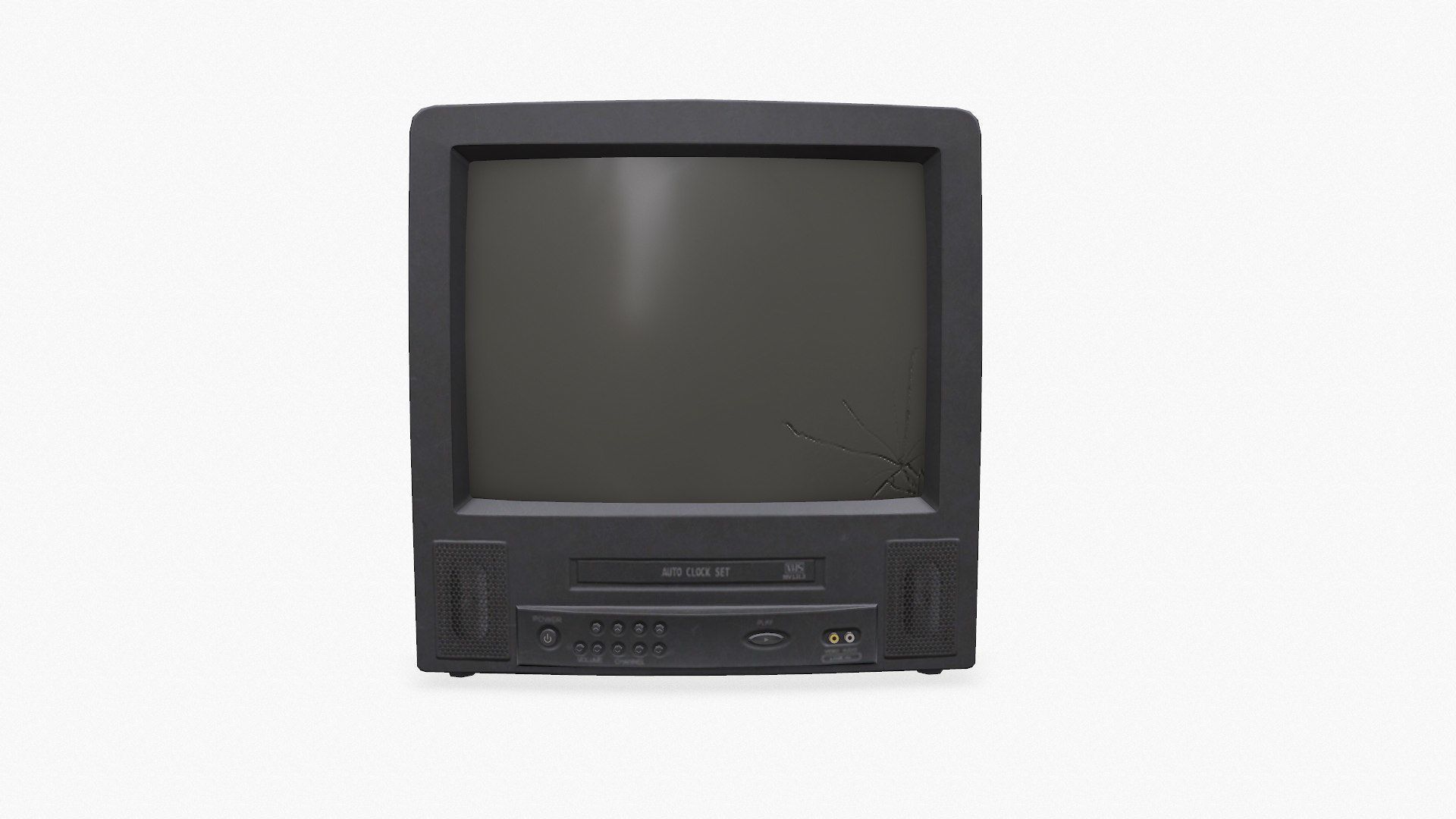 Old CRT TV Low-poly PBR Low-poly 3D model_4