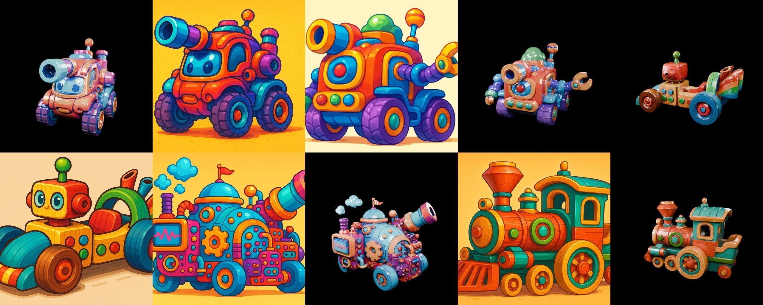 Wood Toy bundle 4 pack 100 glb Low-poly 3D model_10