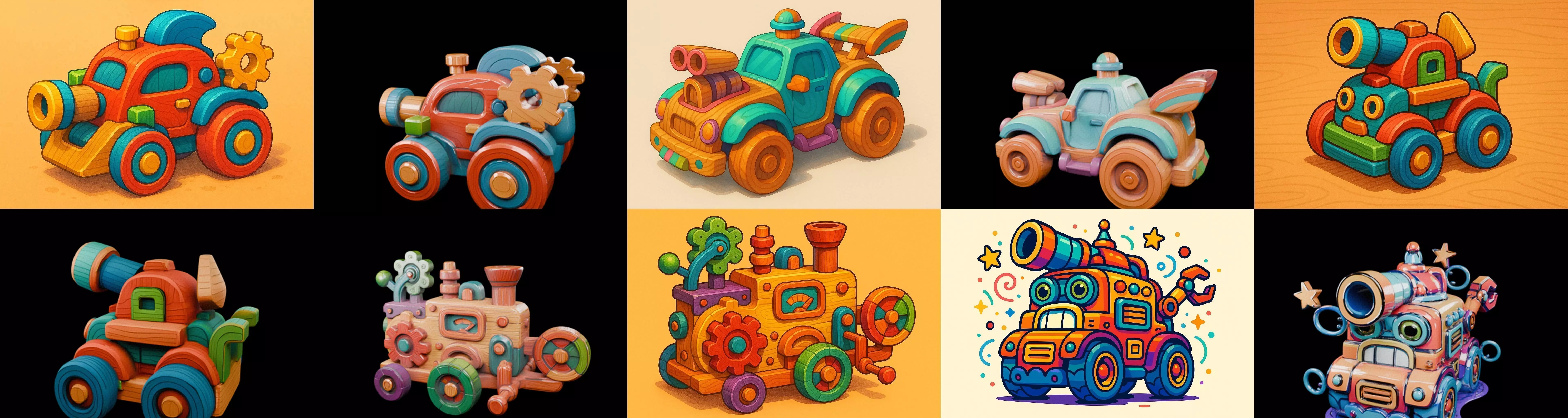 Wood Toy bundle 30 pack 46 glb Low-poly 3D model