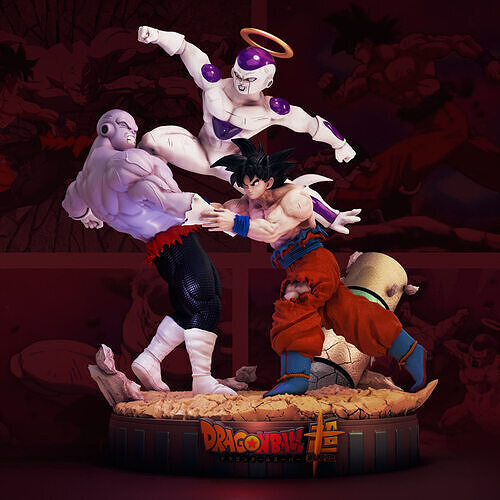 DBS Goku and Frieza vs Jiren 3D print model