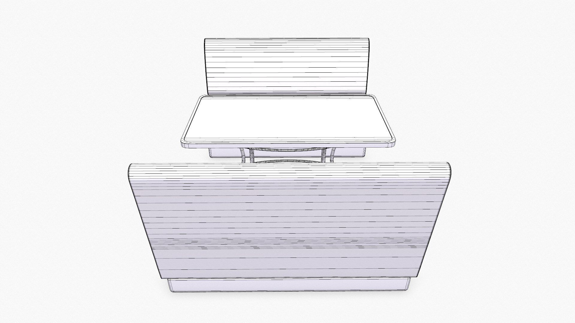 Retro Diner Booth Low-poly PBR Low-poly 3D model_26