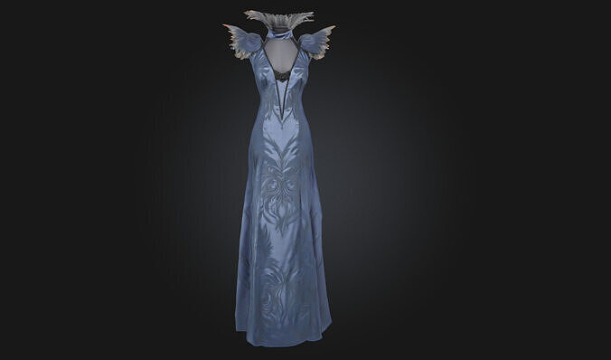 Midnight Elegance Formal Gown Model for Evening  3D model