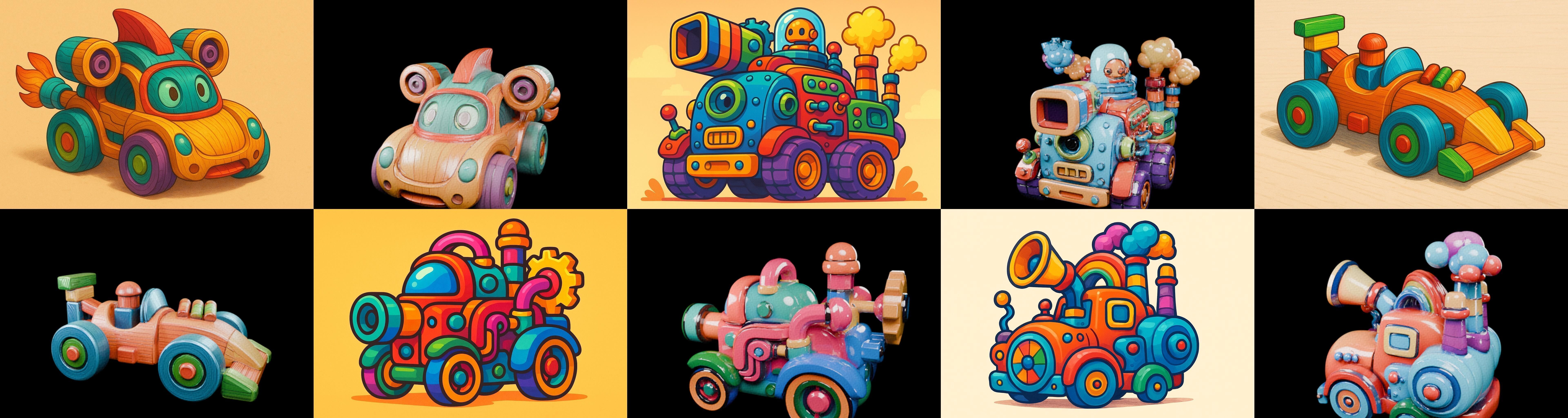 Wood Toy bundle 25 pack 100 glb Low-poly 3D model_1