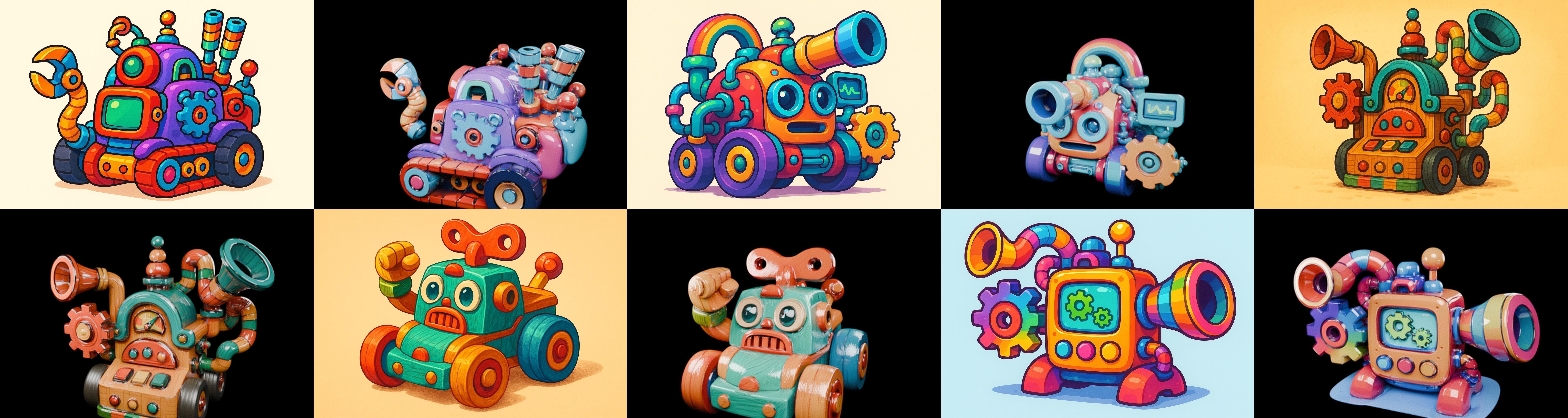 Wood Toy bundle 25 pack 100 glb Low-poly 3D model_17