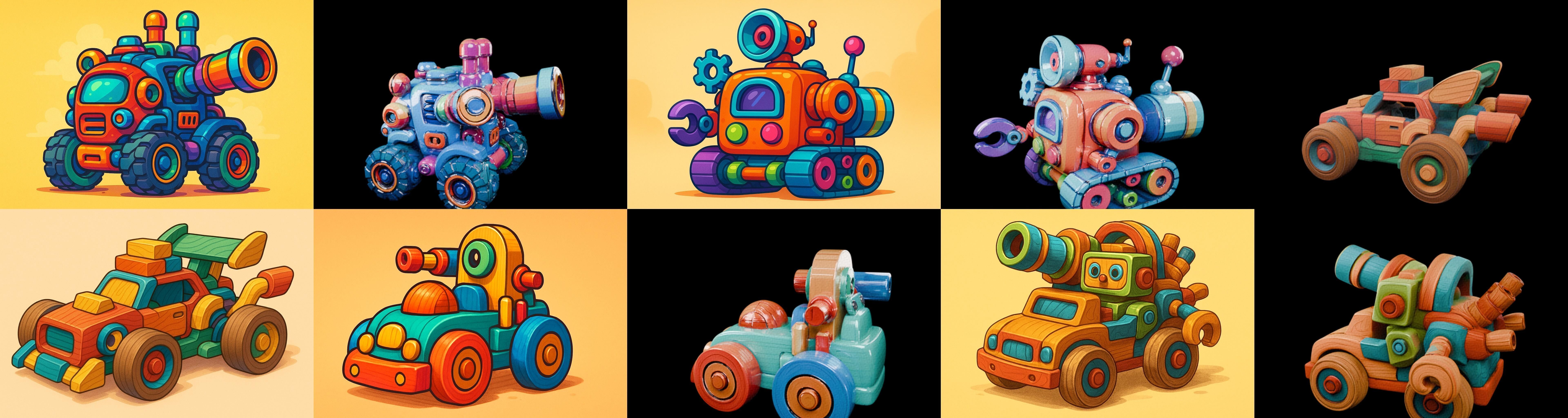 Wood Toy bundle 25 pack 100 glb Low-poly 3D model_7