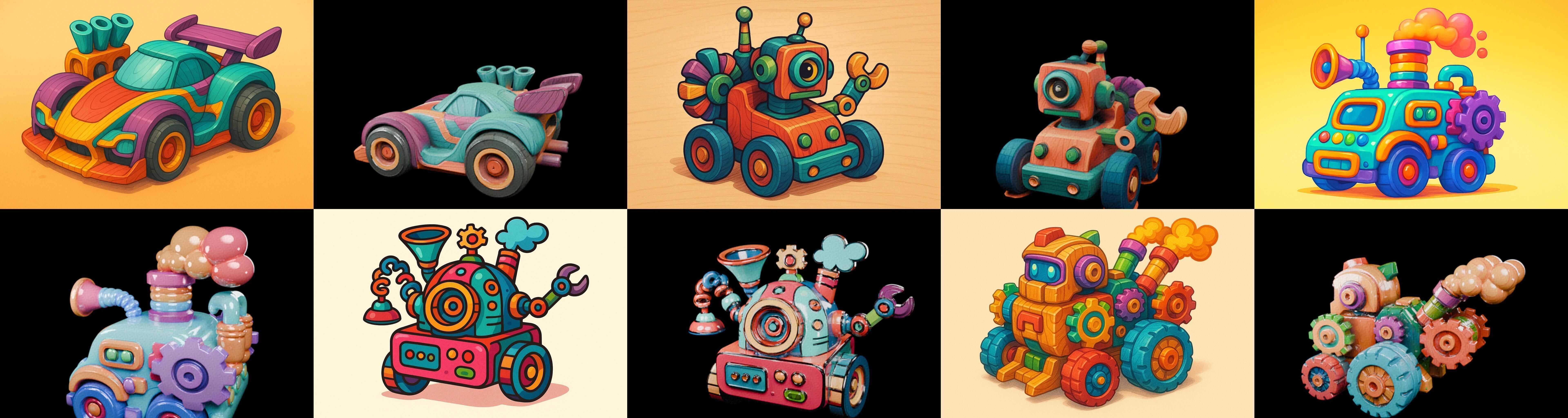 Wood Toy bundle 25 pack 100 glb Low-poly 3D model_10