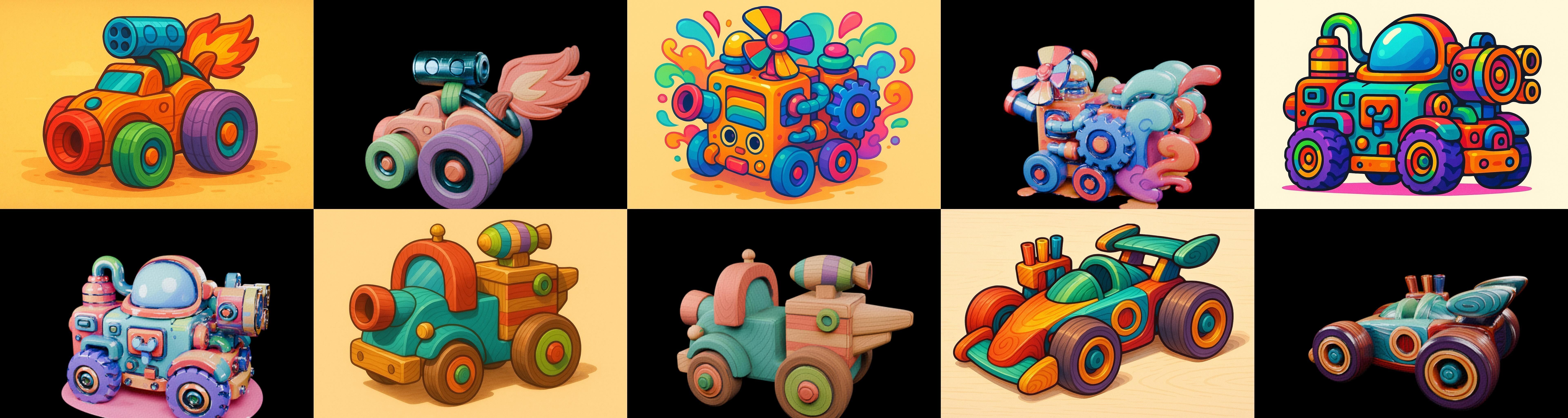 Wood Toy bundle 25 pack 100 glb Low-poly 3D model_14