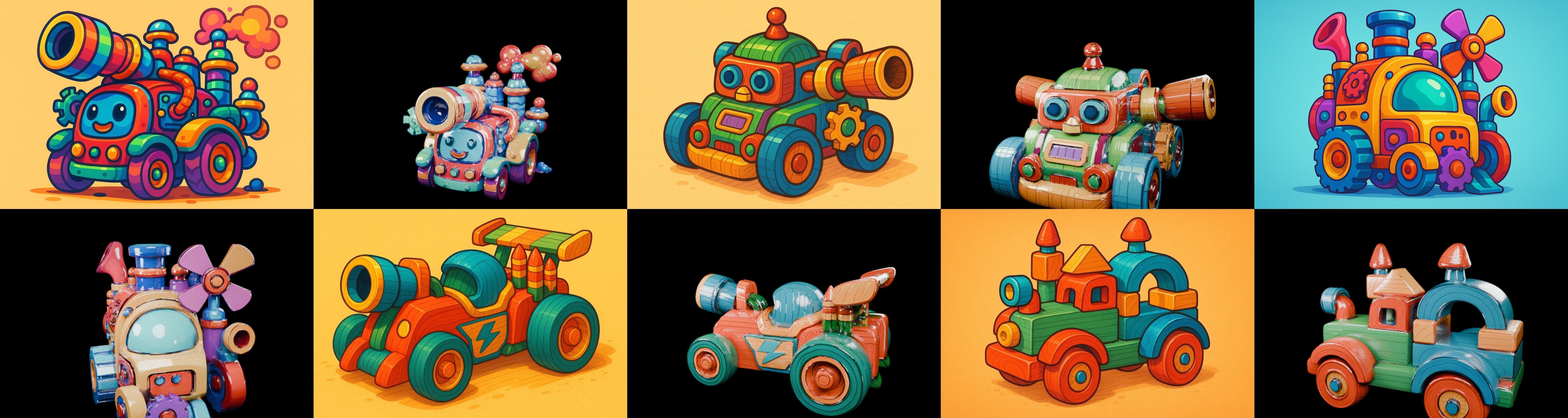 Wood Toy bundle 25 pack 100 glb Low-poly 3D model_2