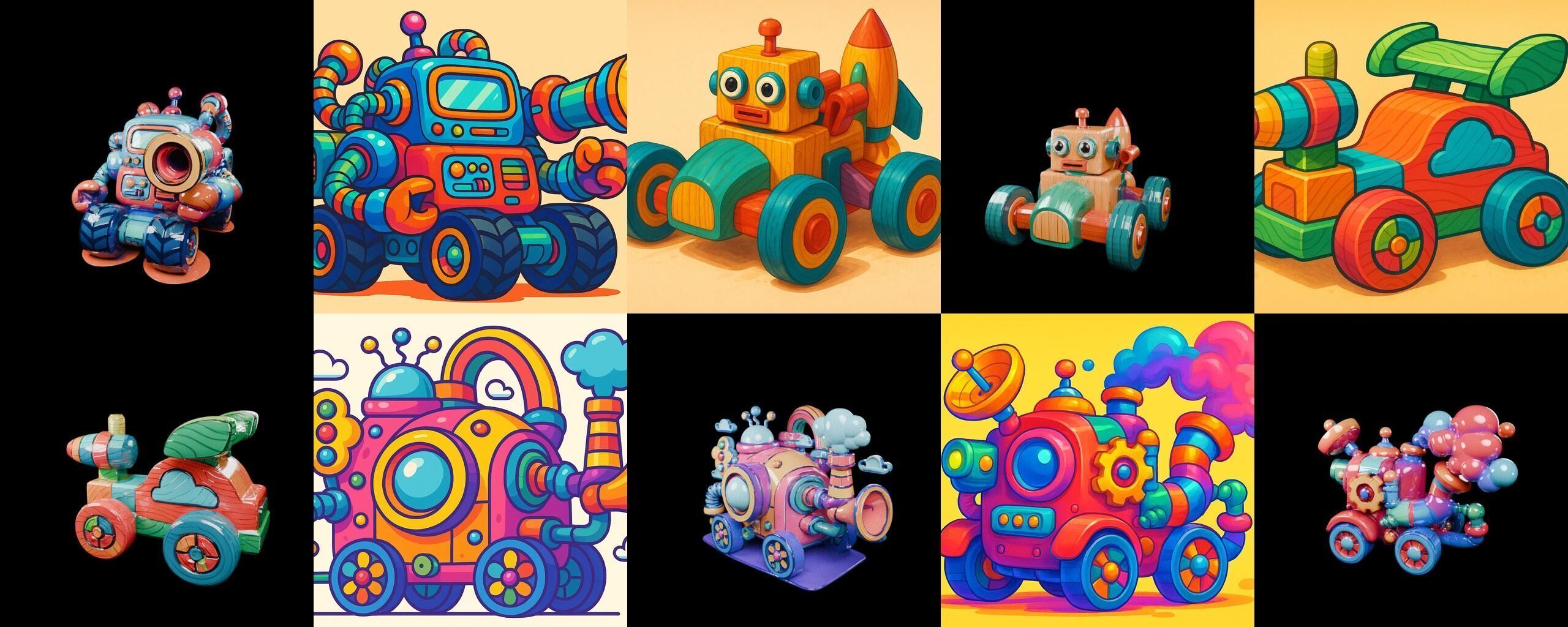 Wood Toy bundle 25 pack 100 glb Low-poly 3D model_11