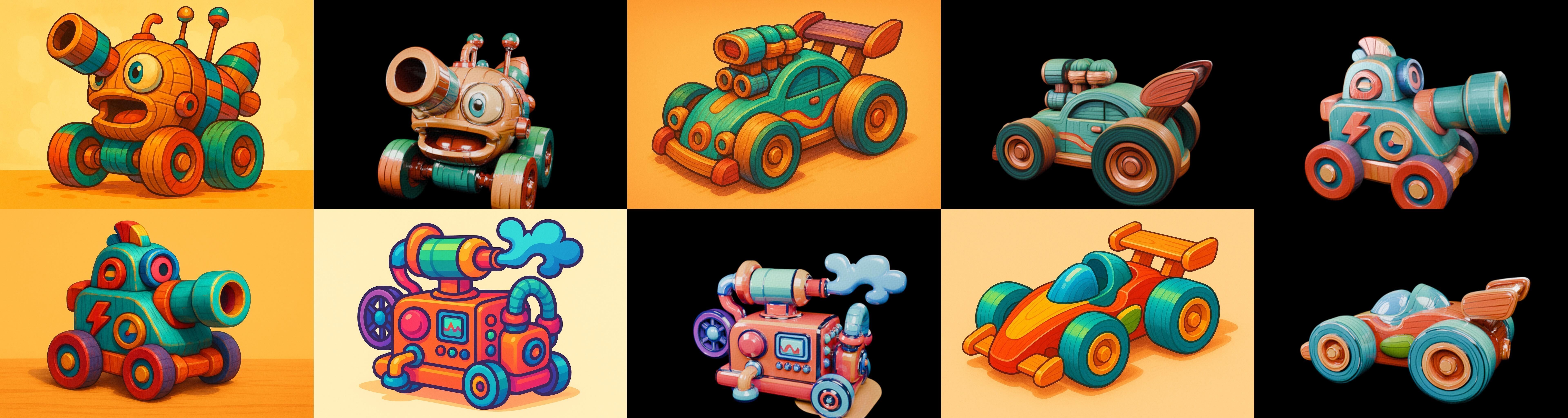 Wood Toy bundle 25 pack 100 glb Low-poly 3D model_4