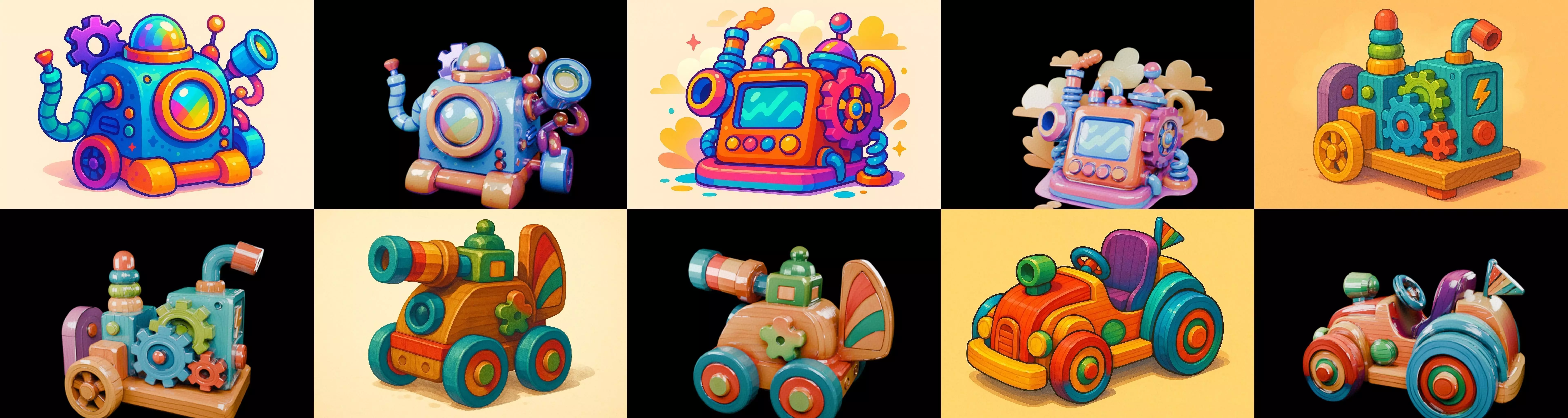 Wood Toy bundle 25 pack 100 glb Low-poly 3D model_0