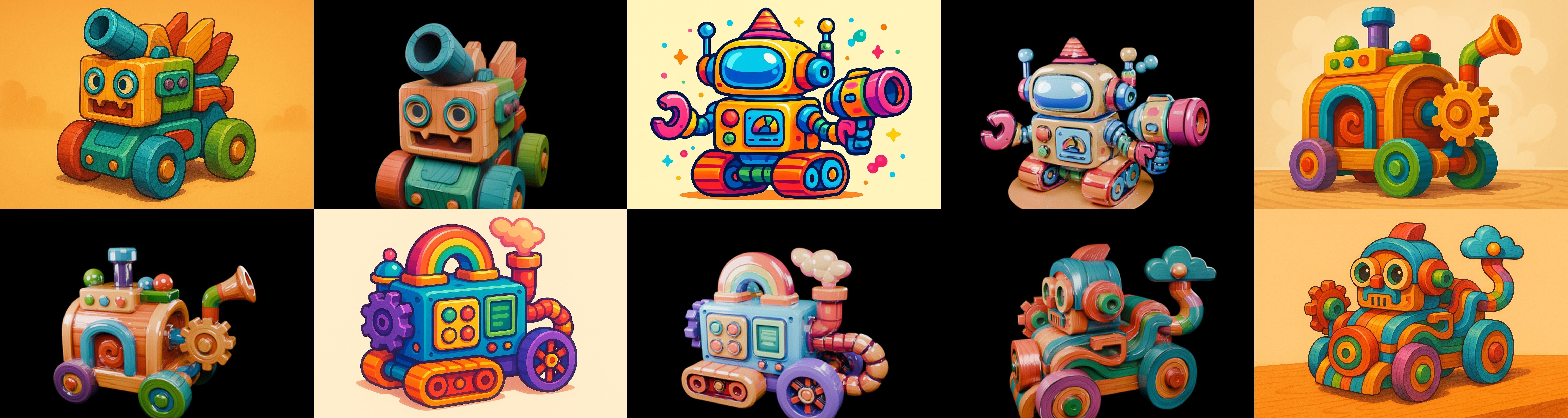 Wood Toy bundle 25 pack 100 glb Low-poly 3D model_5