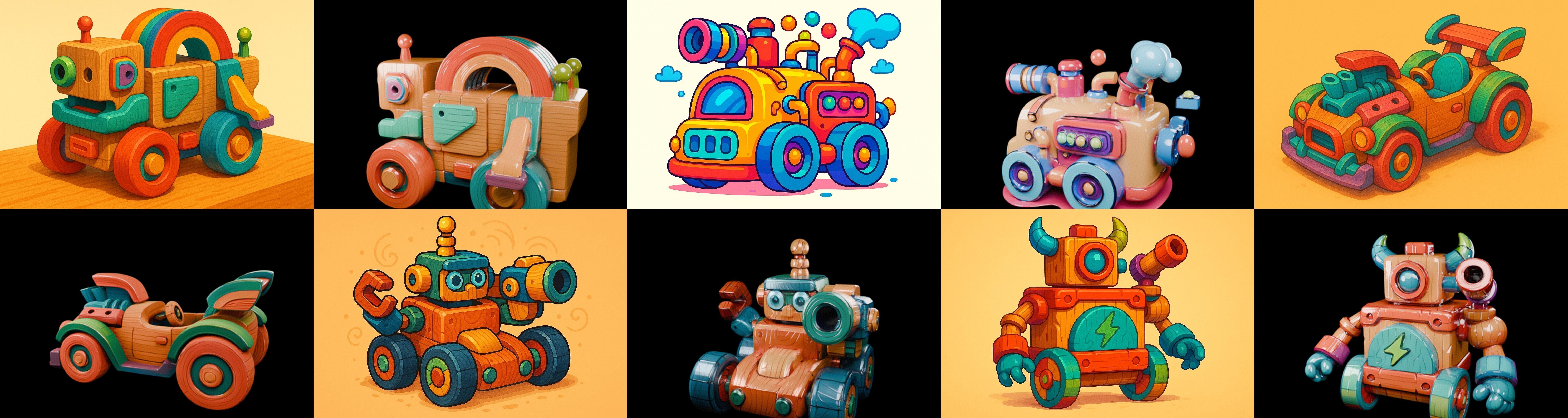 Wood Toy bundle 25 pack 100 glb Low-poly 3D model_3